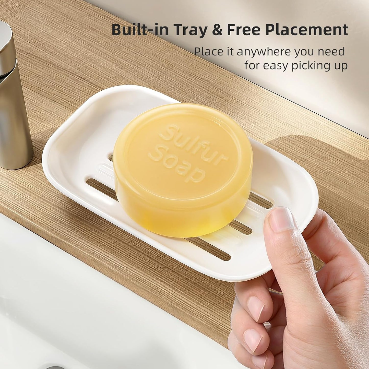 Leakproof Travel Soap Case, Compact Bar Soap Travel Case with Lid, Portable Soap Container Essentials with Drainage Layer for Traveling, Bathroom, Shower, Gym, Camping