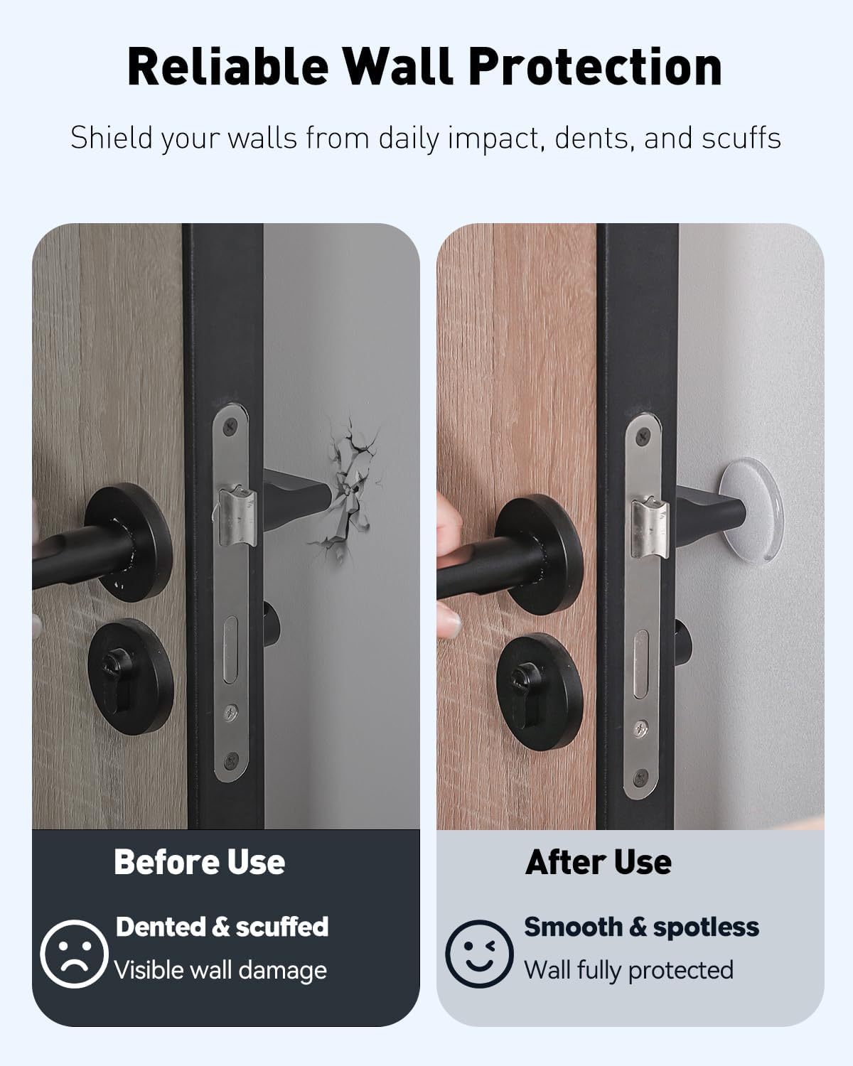 8 Pcs Door Stoppers for Wall, Adhesive Door Knob Wall Protector, Clear Wall Protectors from Door Knobs, Reusable Door Bumpers for Handle Shower Cabinet Home & Kitchen