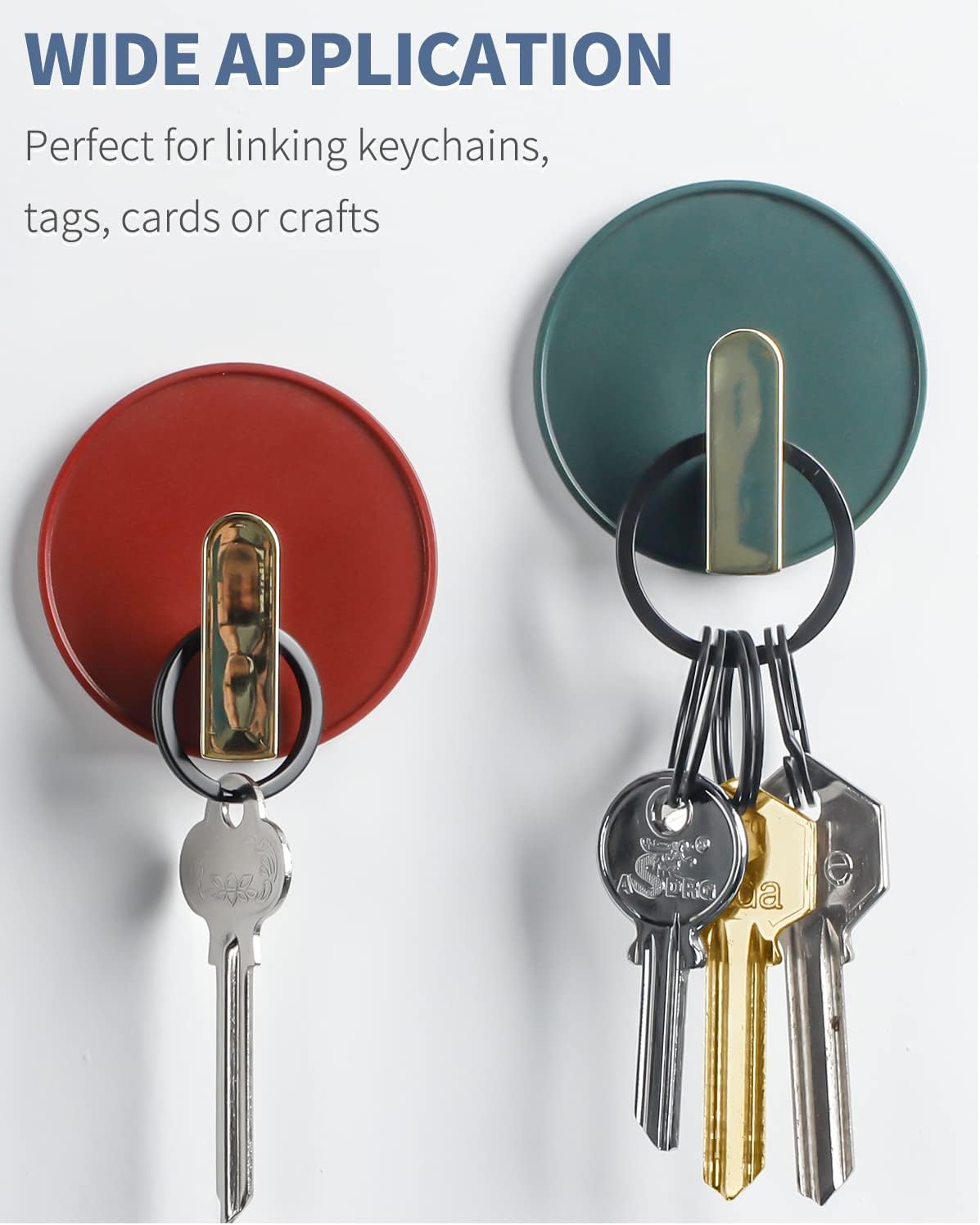 Flat Key Rings System Split Keychain Ring for Home Car Keys Organization Attachment, 14 Pieces