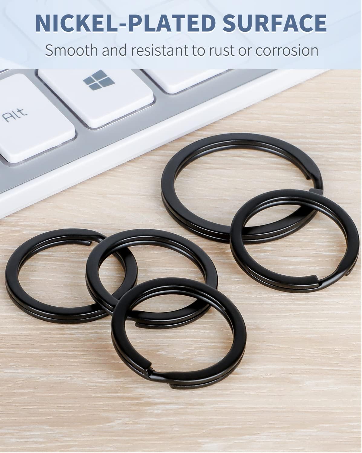 Flat Key Rings System Split Keychain Ring for Home Car Keys Organization Attachment, 14 Pieces