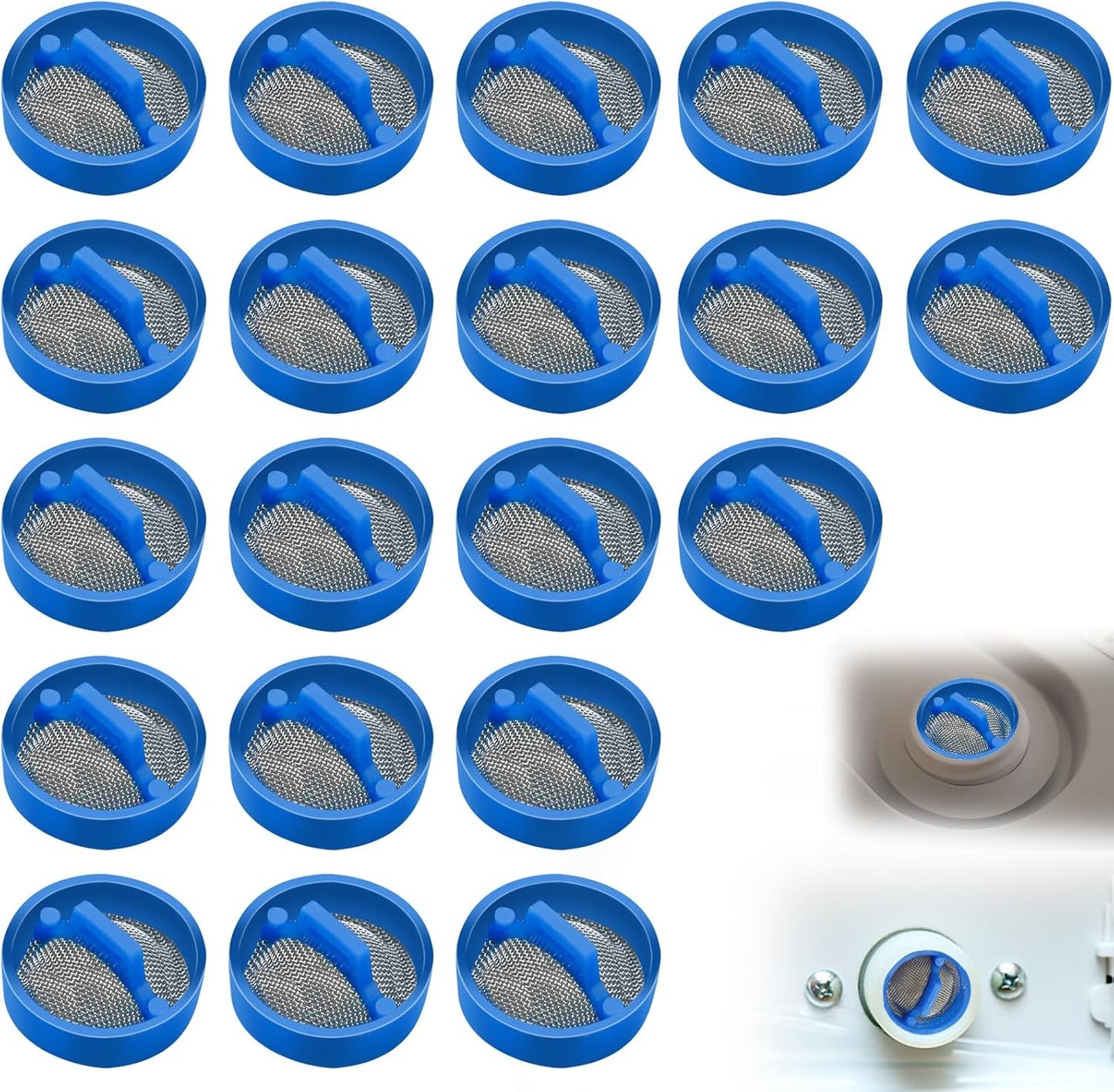 20Pcs Washing Machine Water Filter, Washing Machine Water Inlet Valve Washing Machine Filter Hose Washer with Screen Filter, Washing Machine Hose Filter Inline Water Filter Washing Machine Inlet Valve