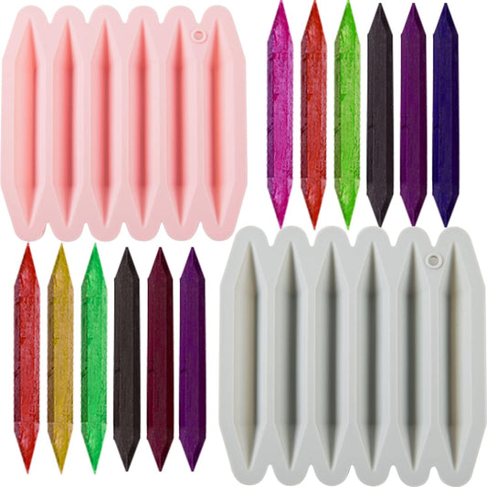 2 Pcs Crayon Mold Crayon Recycling Mold Cavity Double Tipped 3D Melted Crayon Molds Pure Silicone Oven DIY Crayon Shaped Mold Reusable Triangular Crayon Molds for DIY Making