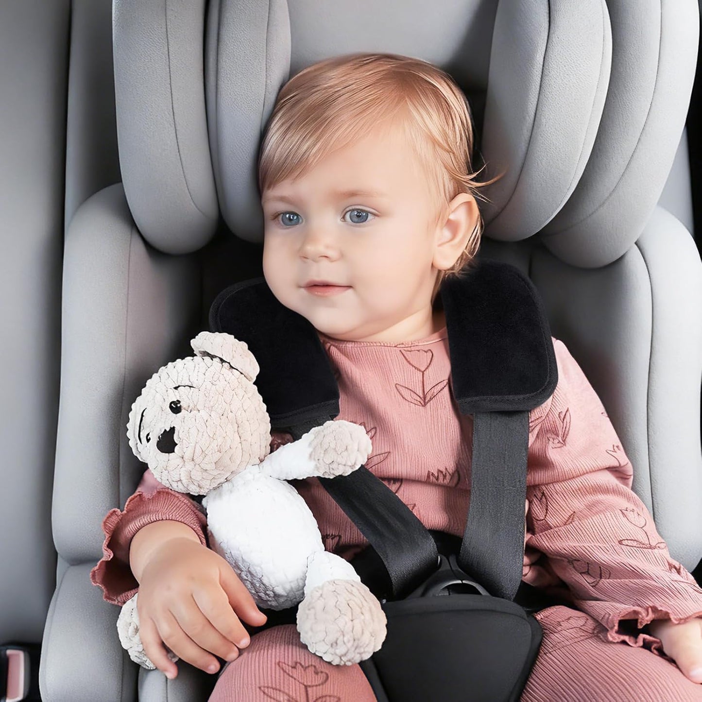 Car Seat Strap Pads for Baby Kids Toddler, Soft Car Seat Strap Covers Shoulder Pads for All Baby Car Seats, Stroller, Pushchair, High Chair