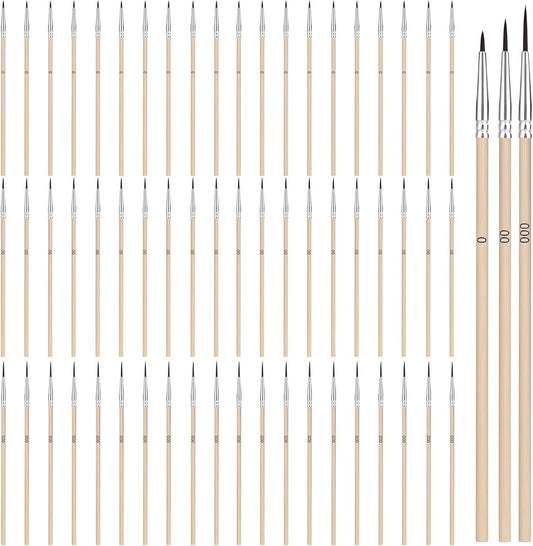 60Pcs Detail Paint Brushes Set, Wood Fine Detailing Tip Paint Brushes Fine Paint Brushes for Detail Tiny Paint Brushes, Micro Paint Brushes for Art Crafts Model Watercolor Oil Painting Supplies