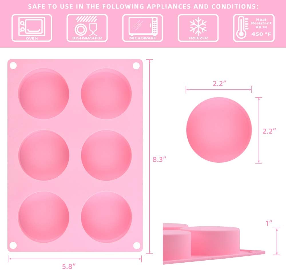 Cake Puck Molds, Silicone Cookie Molds Round Cylinder for Chocolate Covered Cake Pucks, Cookie Pucks Easy to Release (3, Multi)