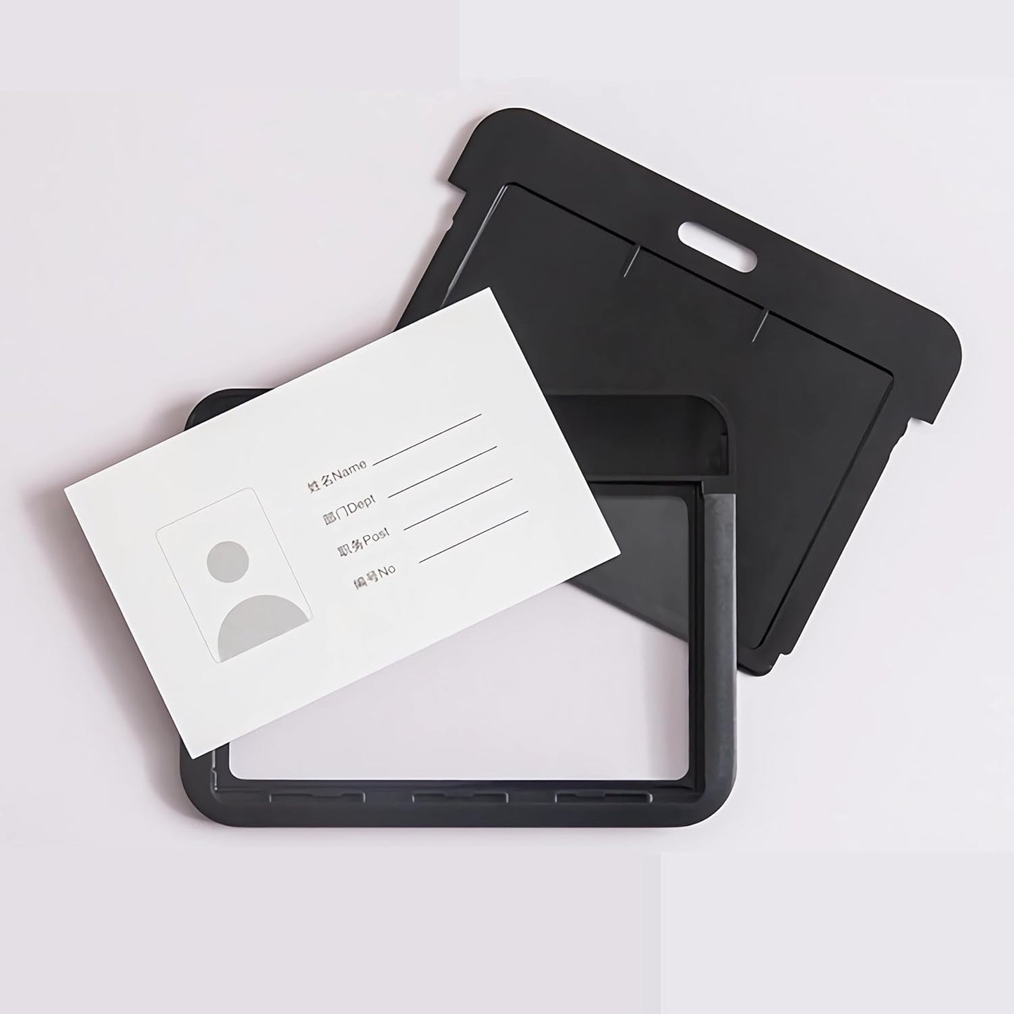 1 Pack Sliding Horizontal ID Badge Holder with Clear Window White ID Card Holder Protector Pouch for Office School ID Credit Cards Proximity Key Cards Driver’s Licenses and Passes