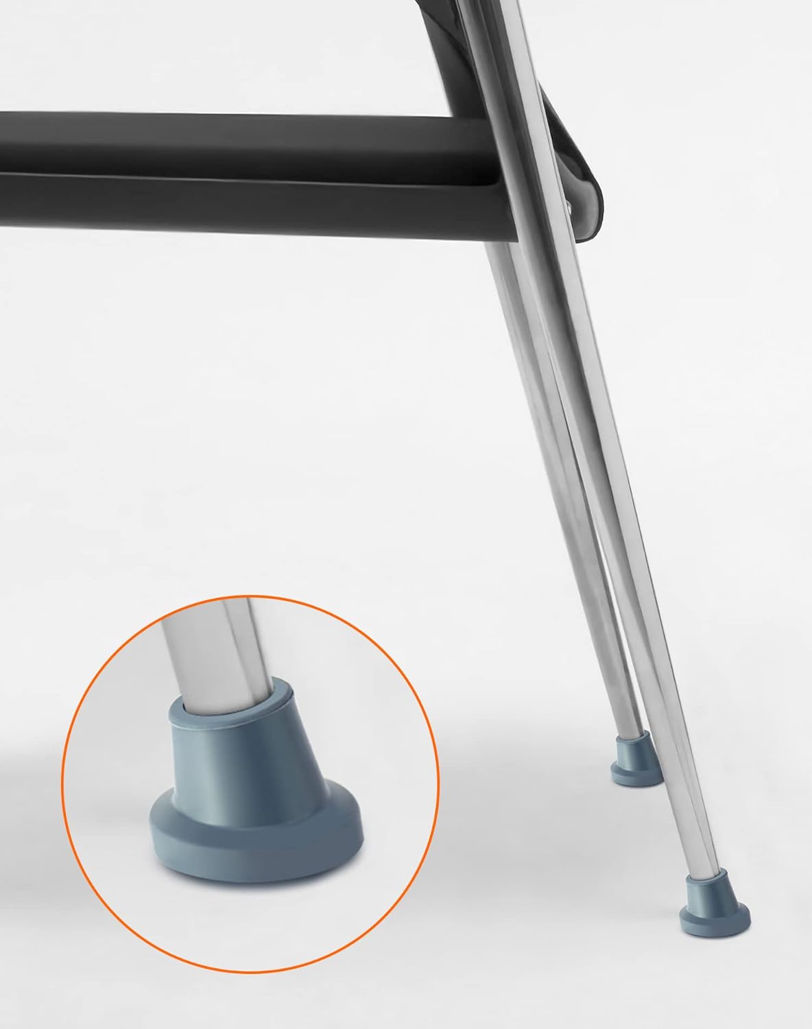 Replacement Feet for Shower Chair Bath Seat, 4 Pack 1" I.D Slope Rubber Tips Shower Bench and Tub Transfer Benches Suction Cup Feet, Grey