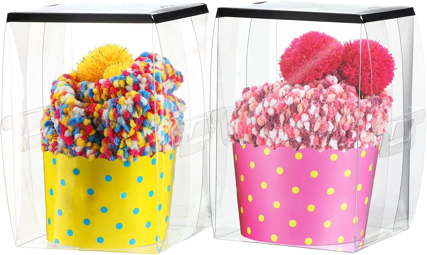 2 Paris Valentine's Day Fuzzy Cupcake Socks DIY Present Colorful Socks for Women Girl Winter Warm Soft Fluffy Birthday Party Teachers Gifts