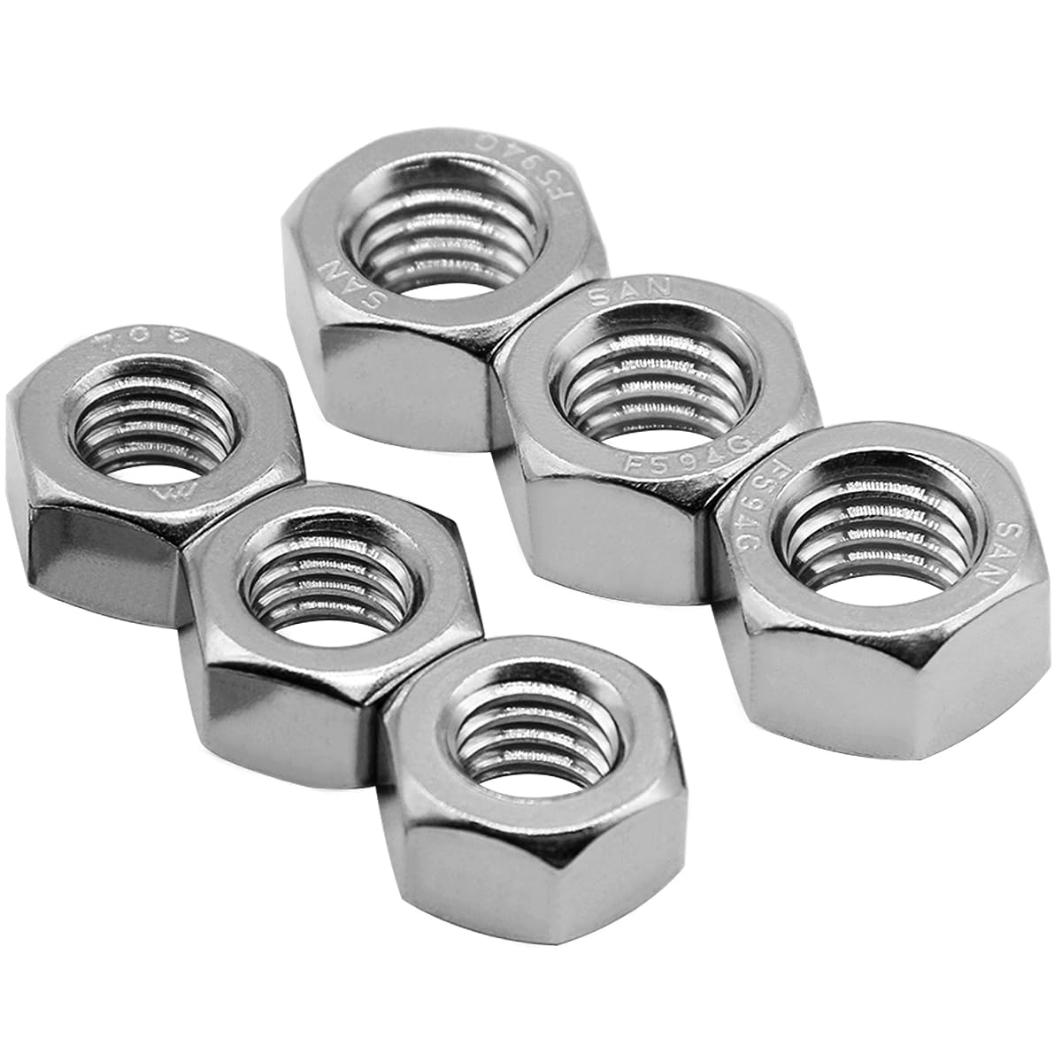 50PCS 5/16"-18 Nuts 18-8 304 (A2-70) Stainless Hardware Nuts Commercial Grade for Boats Dock Car