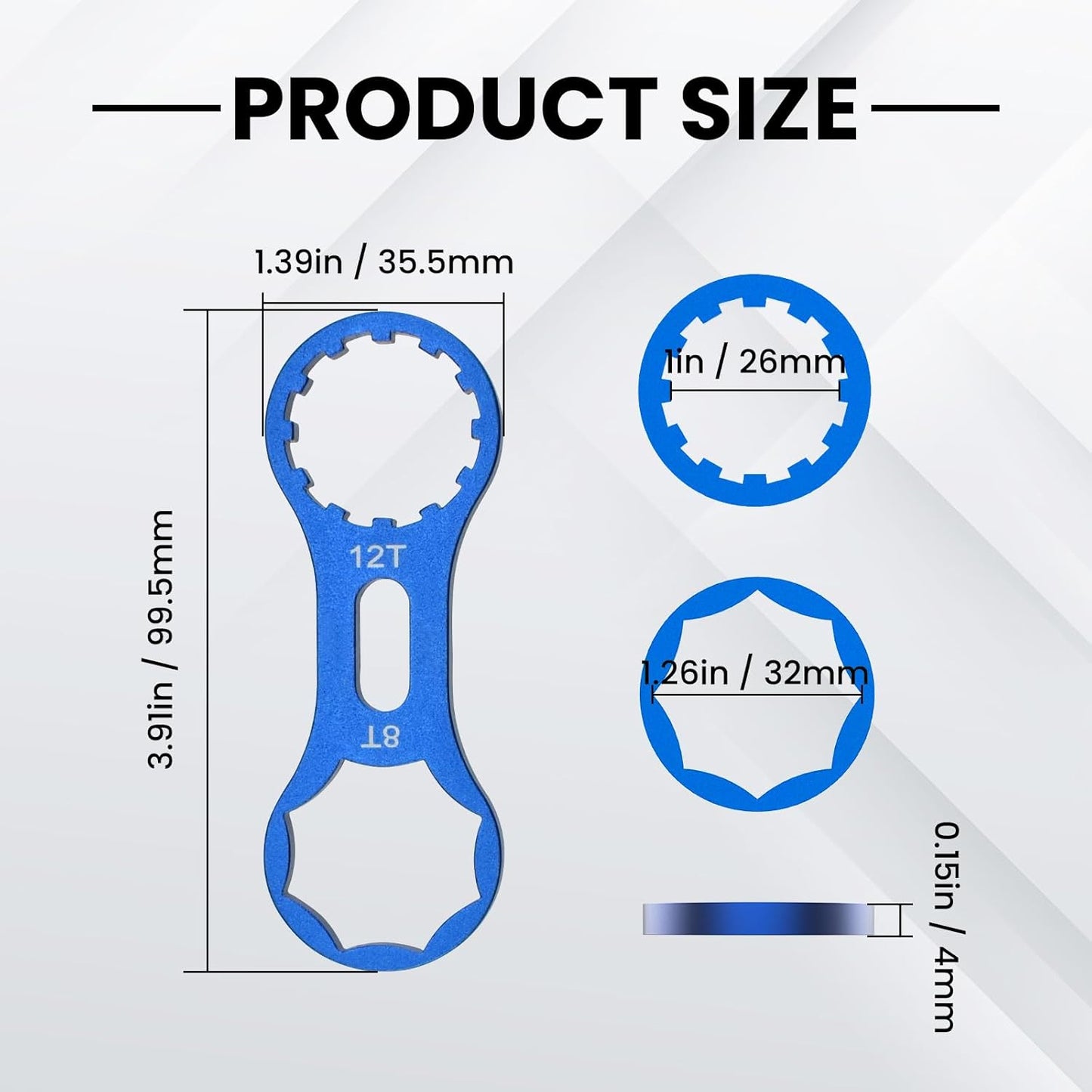 2Pcs Bicycle Fork Cap Wrench, Aluminium Alloy Bike Front Fork Repair Tool, Suspension Forks Cap Spaner Suitable for XCR/XCM/XCT/RST, Blue