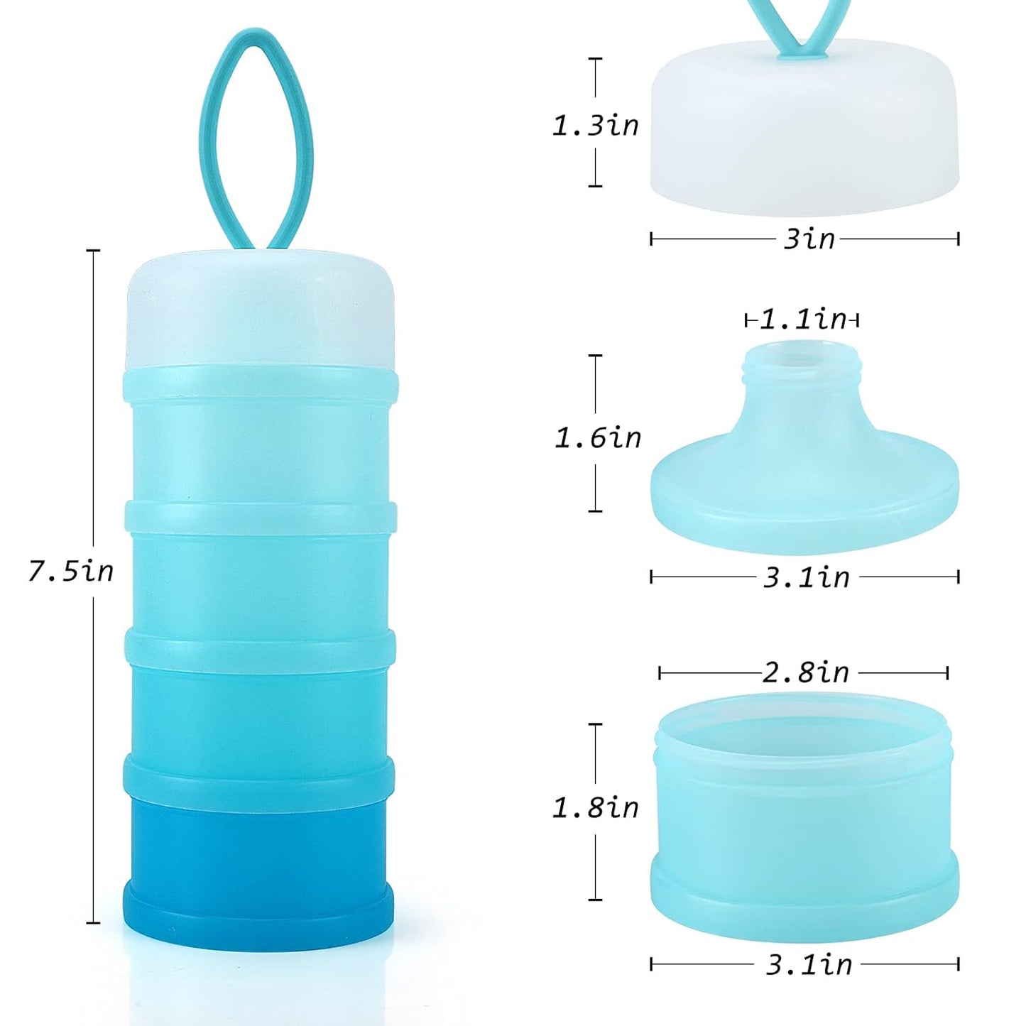 Baby Formula Dispenser On The Go, Stackable Formula Dispenser Formula Container to Go, Non-Spill Portable Milk Powder Kids Snack Storage Container, BPA Free