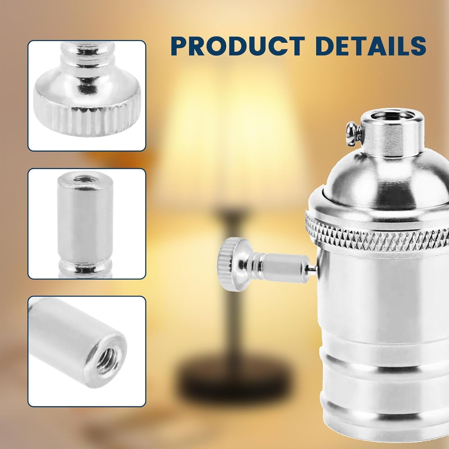 8 Pcs Lamp Switch Knob, Metal Turn On/Off Light Switch Knobs Replacement, Standard Size Twist Switch Knobs (Nickel Color)