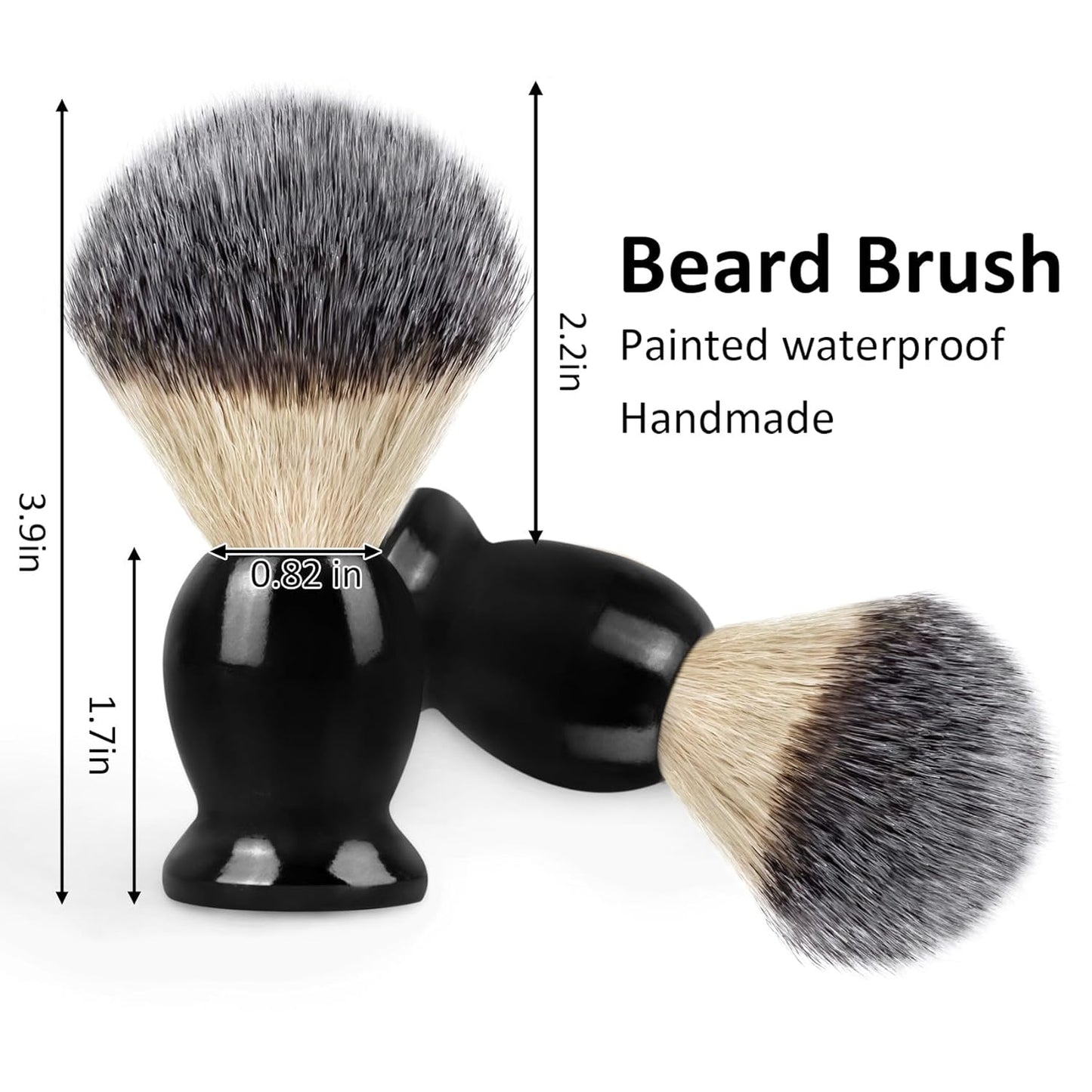 Hand Crafted Shaving Brush with Hard Wood Handle, Men's Luxury Professional Hair Salon Tool Gifts for Men-Black, Perfect Fathers Day Gifts from daughter, wife or Kids