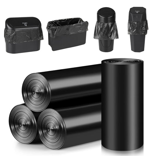 Mini Car Trash Can Bags for Auto Trash Bin, 120 Count Small Garbage Bags Organizer Tear-Resistant, Liner Refills (Vehicle Trash Can is not Included), Black