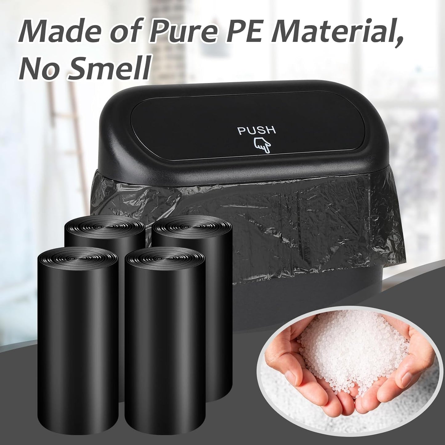 Mini Car Trash Can Bags for Auto Trash Bin, 120 Count Small Garbage Bags Organizer Tear-Resistant, Liner Refills (Vehicle Trash Can is not Included), Black