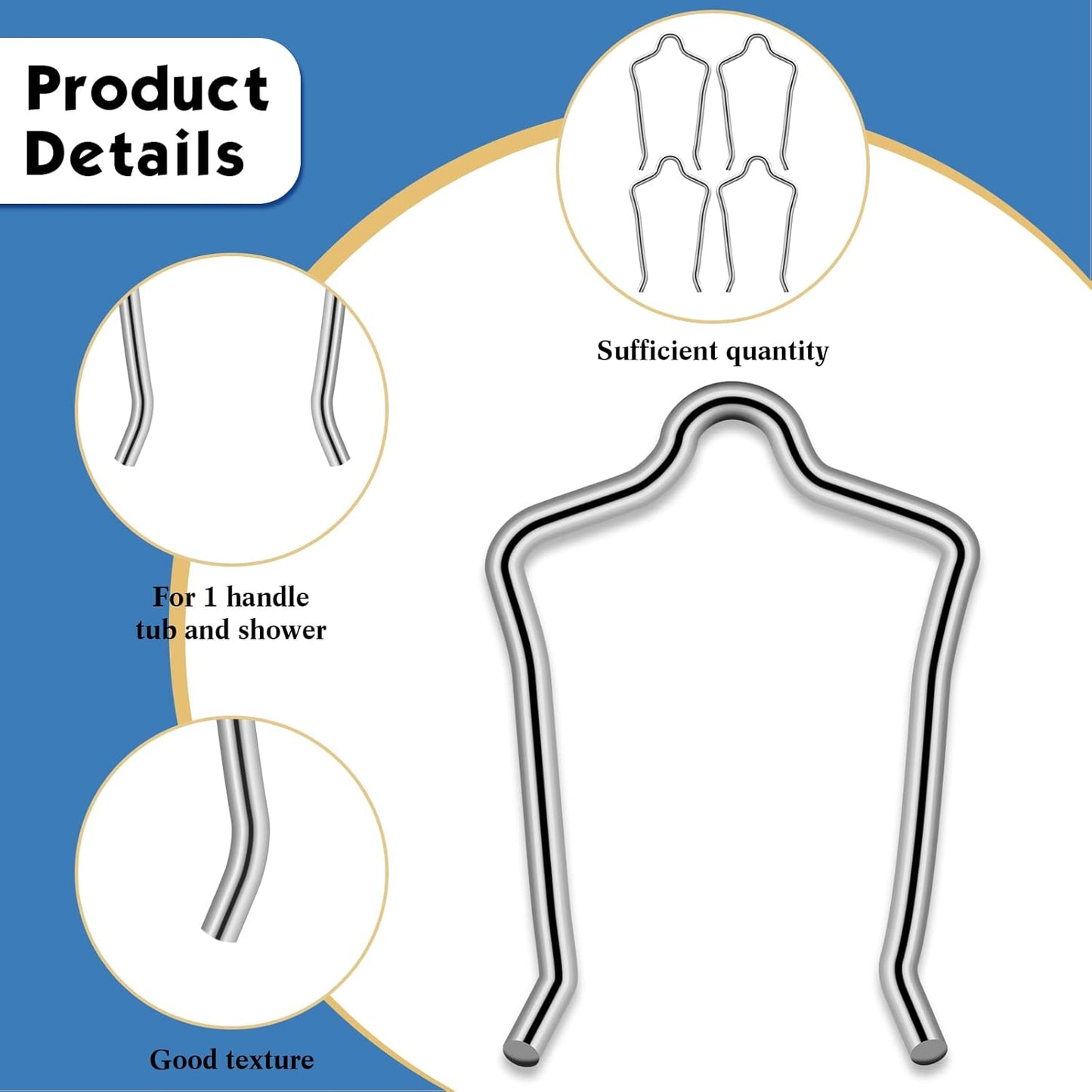 4 Pieces 96914 Retainer Clip Compatible with 1222 Faucet Value, Cartridge Removal Tool for One-Handle Tub Shower Faucet Cartridge Replacement