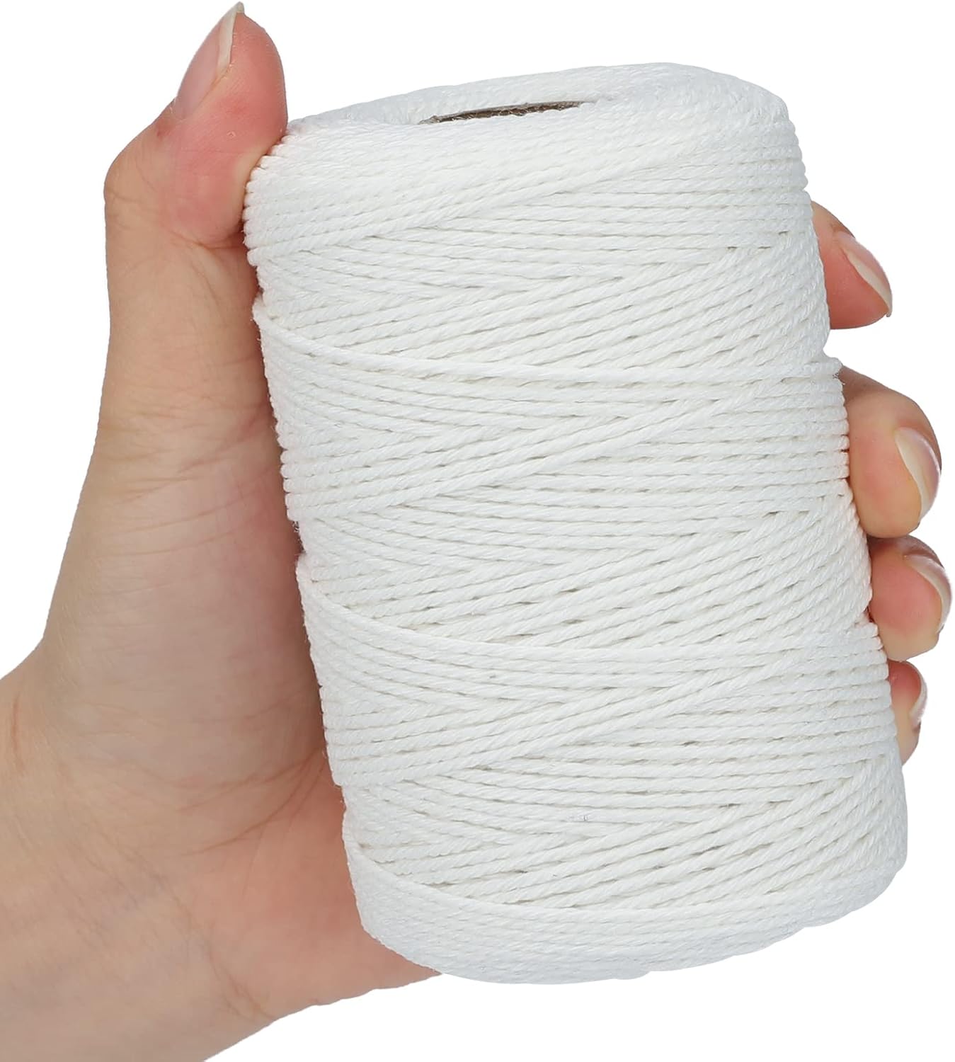 White Cotton String Butchers Cooking String Twine 2mm 656ft for Crafts, Tying Meat, Making Sausage