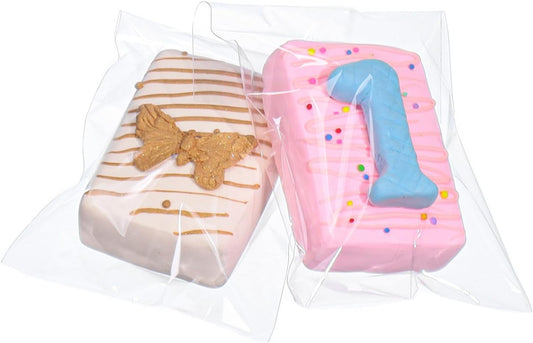 100pcs 4x6Inches Clear Cakesicle Bags Cookies Rice KrispieTreat Bags Individually Wrapped Treat Packaging for Soap Browine Chocolate Truffle Candy Gift Wedding Birthday Party Favors