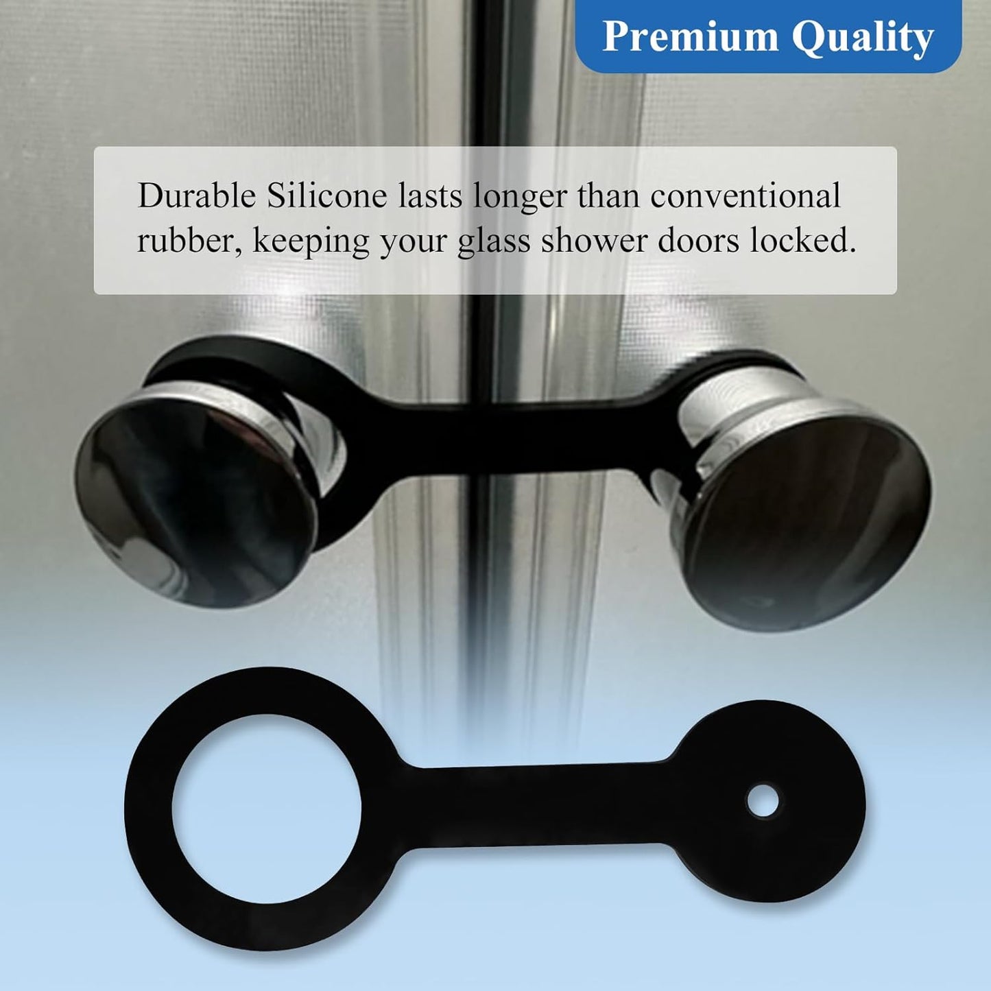 2 Pcs RV Shower Door Latch Strap, Silicone, Black, Fits Most Shower Doors for RV/Camper/Motorhome/Third Wheel, Compatible with Forest River #F100158276 and Jayco #0273349