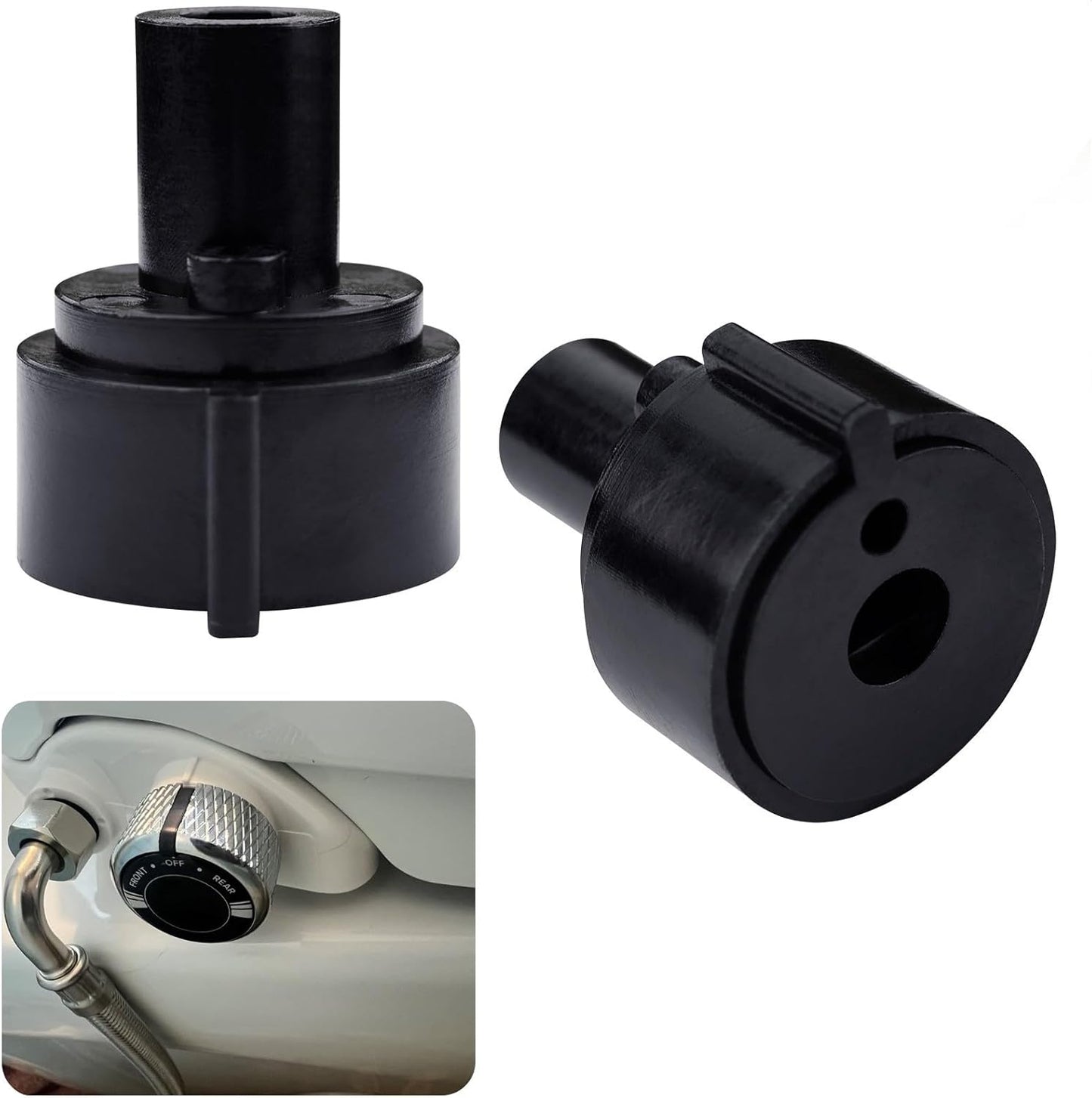 2 Pcs Replacement Knob For Brondell Bidet Toilet Seat, Complicable with Brondell CL99, Fits Non-Electric Swash Seat, Replacement Knob for the Center Plastic Section Only, Black Plastic