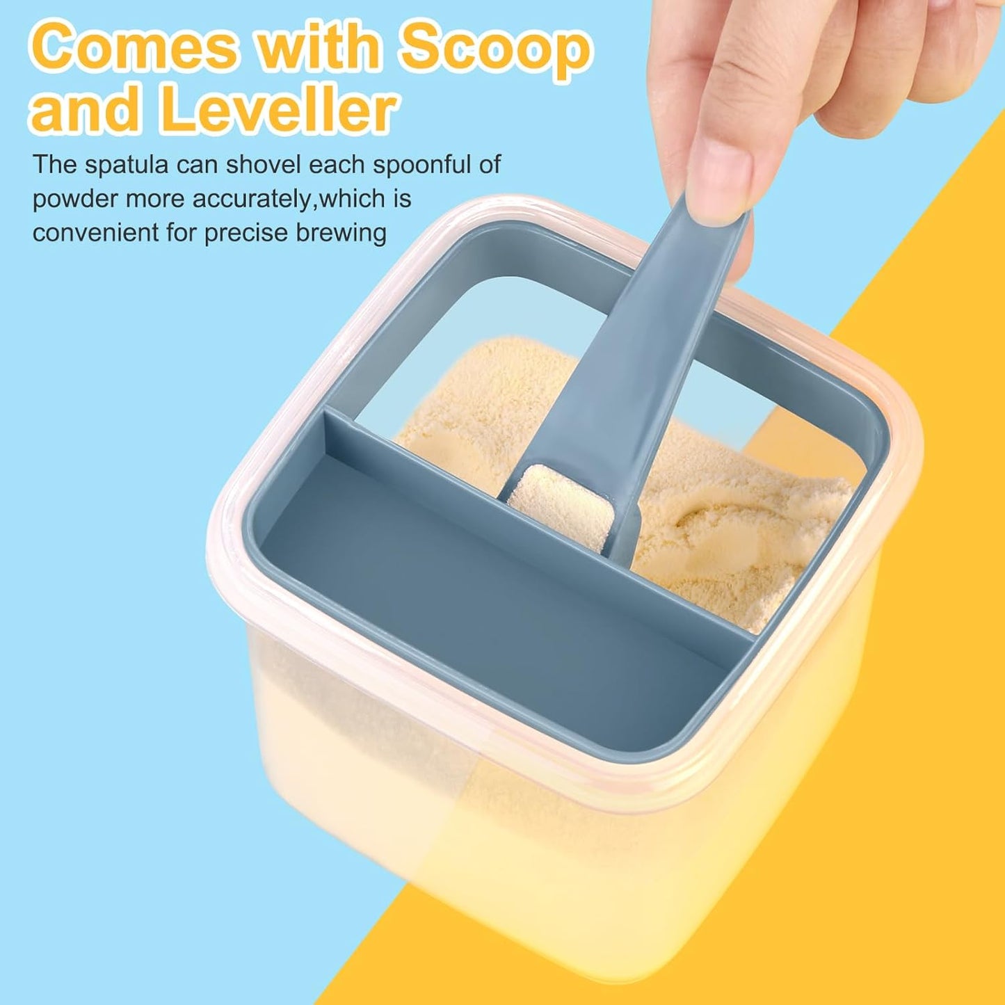 Formula Dispenser On The Go, Formula Container to Go, Portable Milk Powder Kids Snack Container with Scoop for Infant Toddler Travel Outdoor Picnic