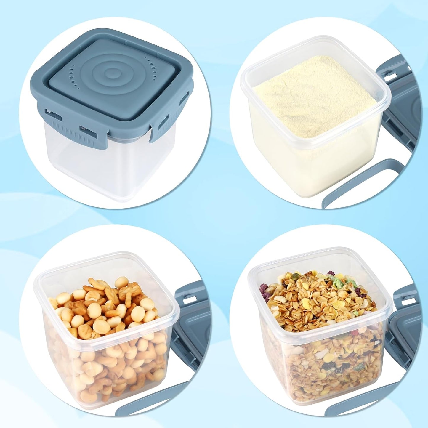 Formula Dispenser On The Go, Formula Container to Go, Portable Milk Powder Kids Snack Container with Scoop for Infant Toddler Travel Outdoor Picnic