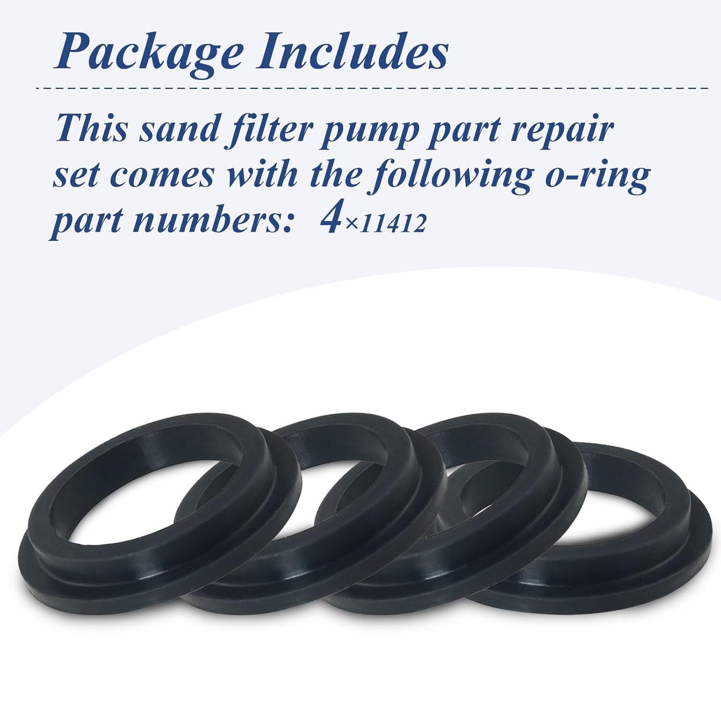 4 Pcs 11412 Pool L-Shape O-Ring Gasket Replacement for Intex Sand Filter Pump Motor, Replaces Pool Pump Parts 11412