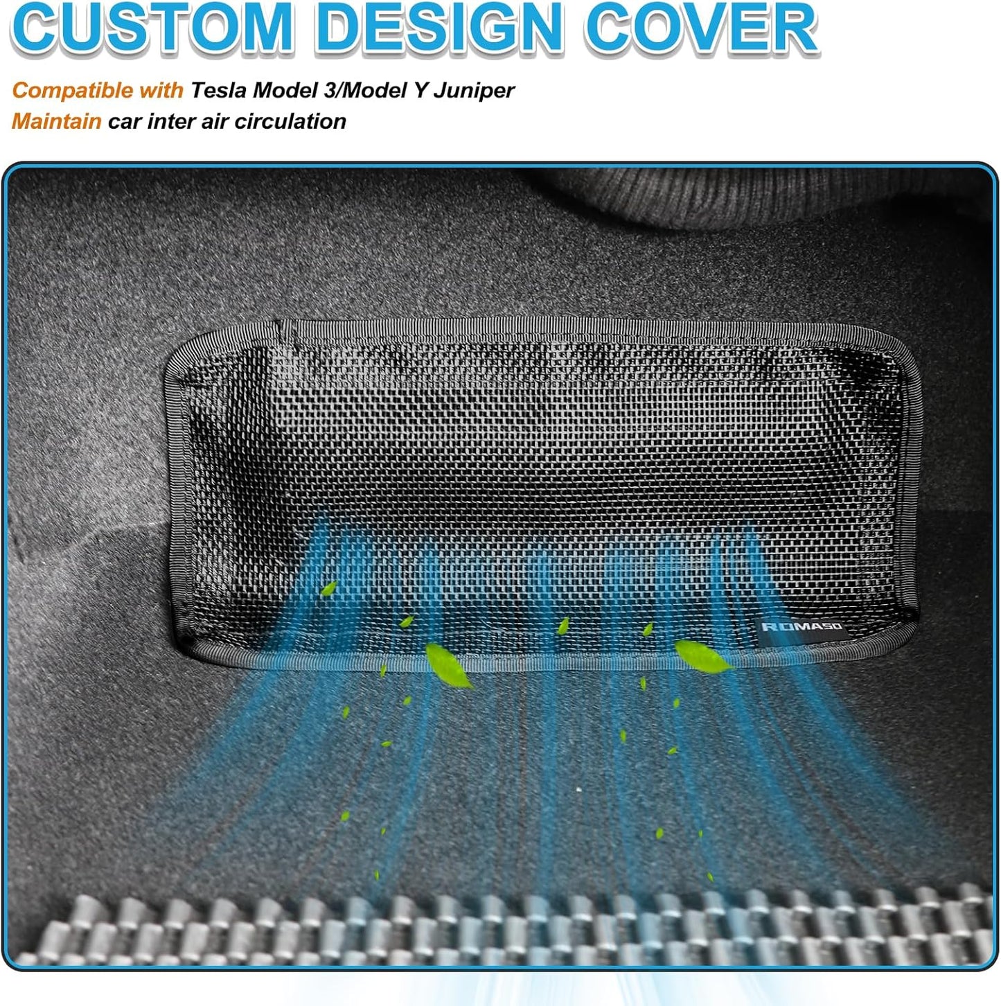 Rear Air Vent Cover for Tesla Model 3/Model Y Juniper,Backseat Air Condition Cover for Tesla PVC Mesh Hook&Loop Easy to Use
