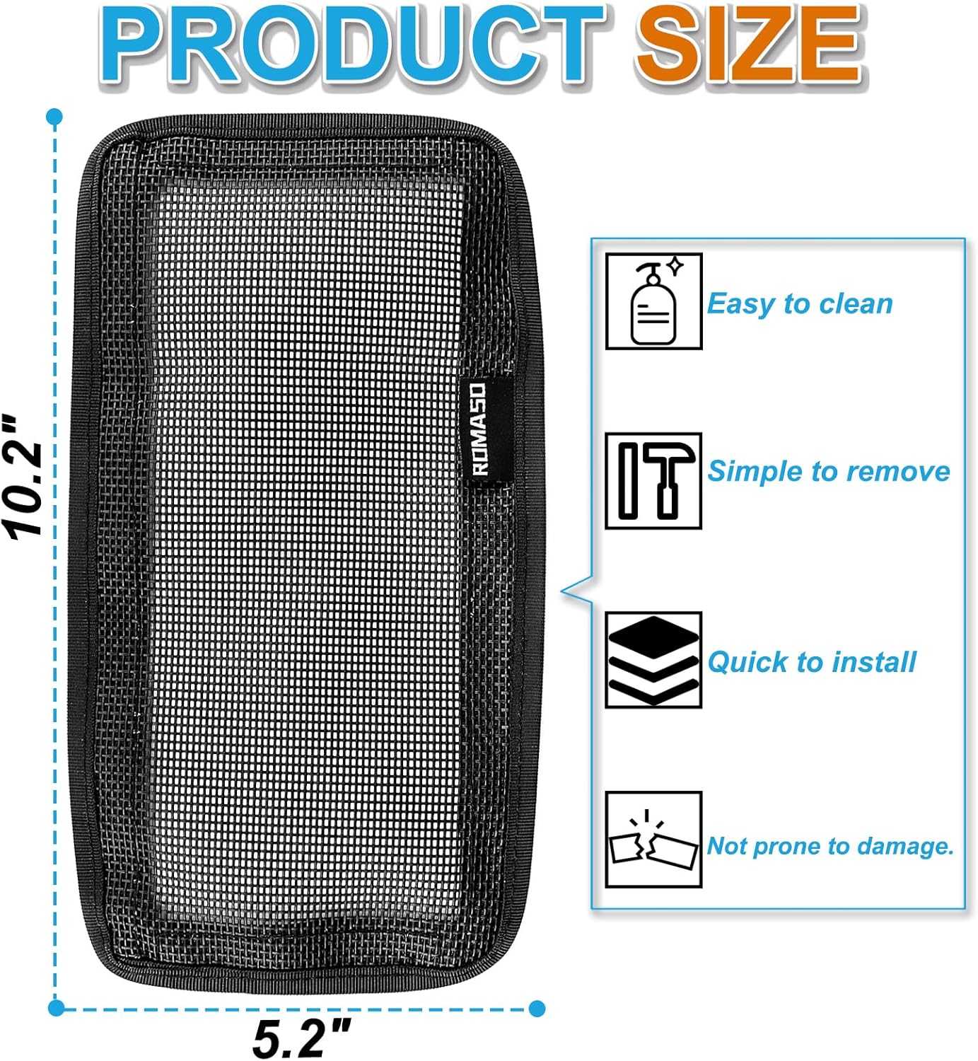 Rear Air Vent Cover for Tesla Model 3/Model Y Juniper,Backseat Air Condition Cover for Tesla PVC Mesh Hook&Loop Easy to Use