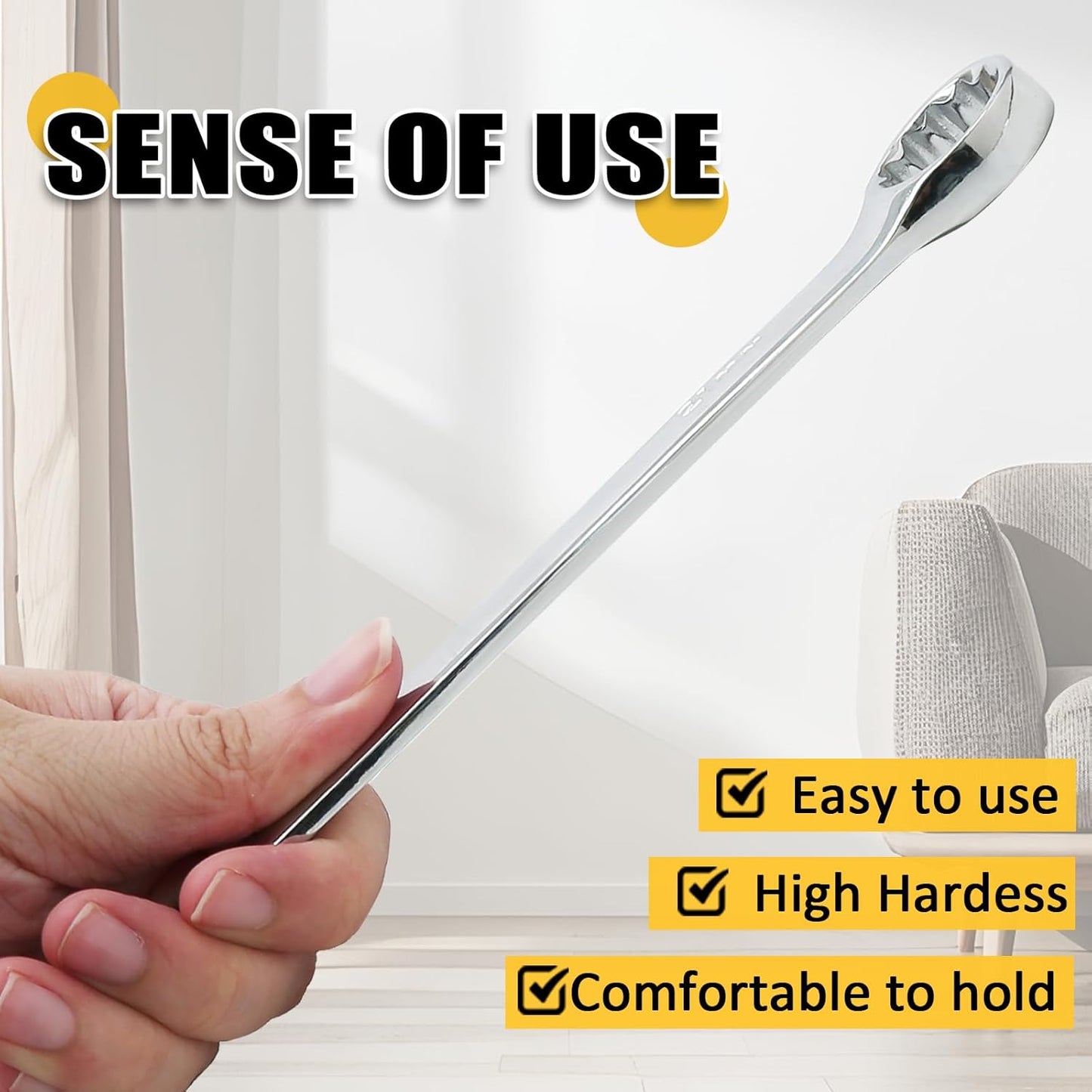 9mm Metric Wrench Industrial Combination Wrench with 12-Point Design Chrome Vanadium Steel Gear Wrenches