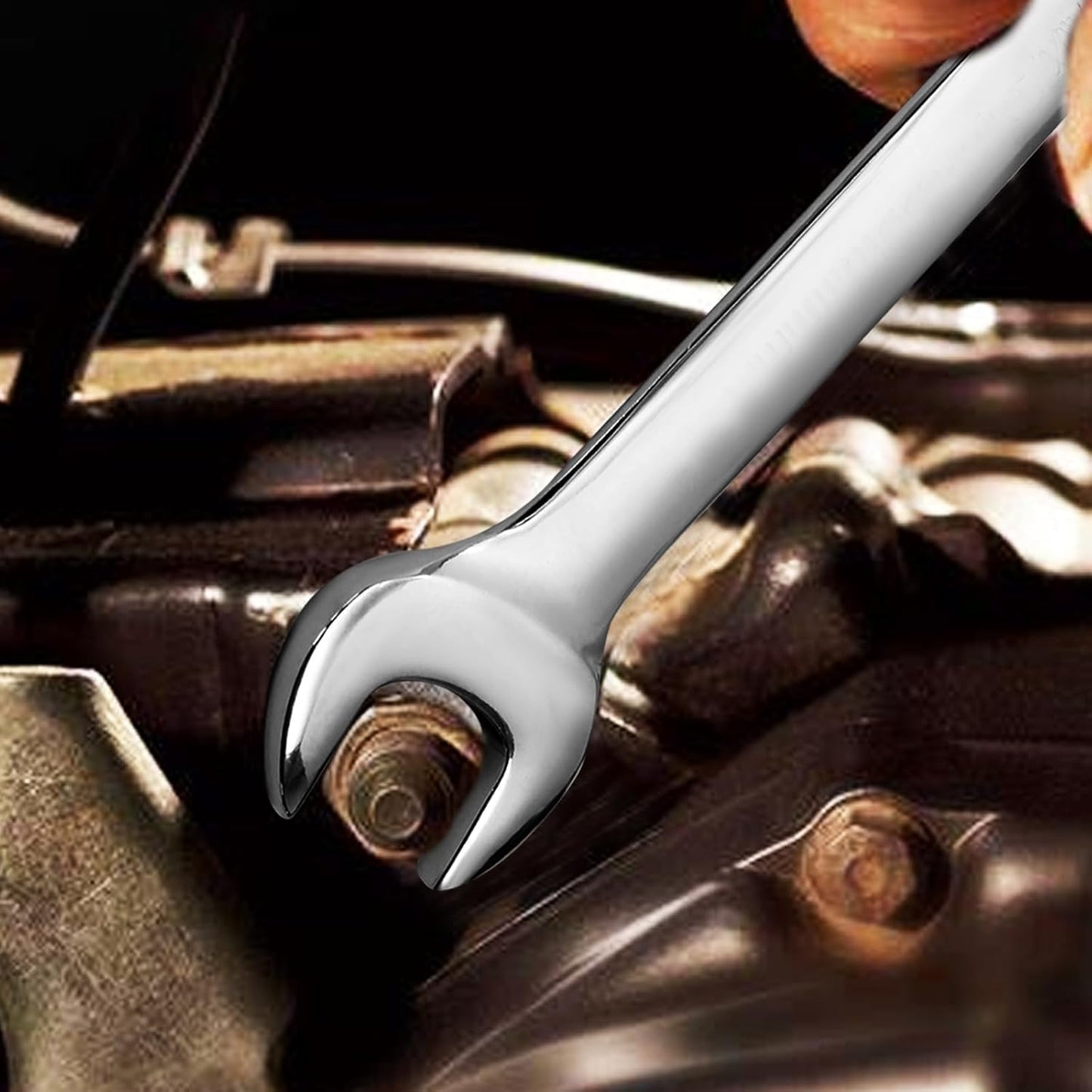 9mm Metric Wrench Industrial Combination Wrench with 12-Point Design Chrome Vanadium Steel Gear Wrenches