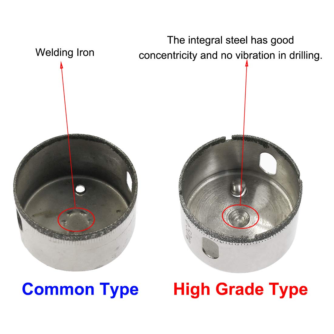 1-1/2 Inch / 38mm Diamond Drill Bits, Diamond Hole Saw Hollow Core Drill Bits for Glass Ceramic Porcelain Tiles Marble Granite Quartz