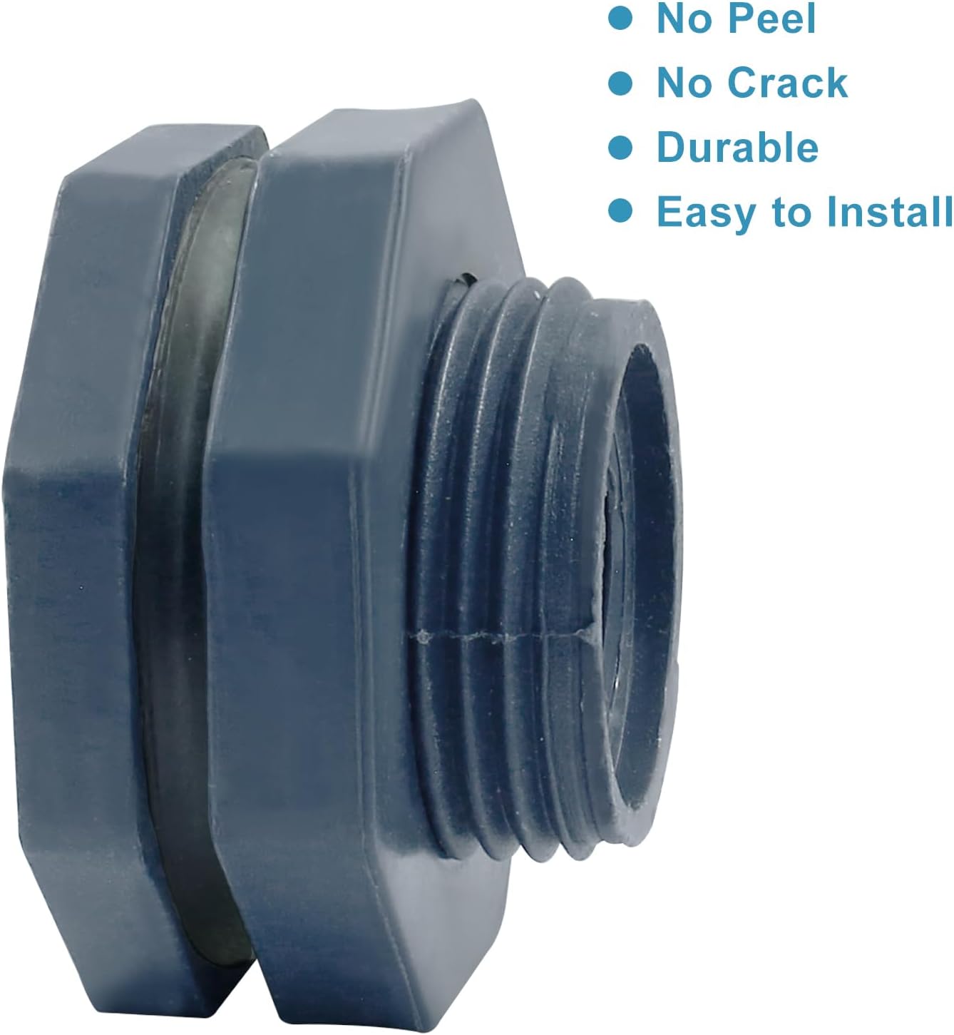 1/2 Inch Pvc Bulkhead Fitting with Plugs NPT1/2 Female Thread Water Tank Connector for Rain Barrels, Aquariums and Ponds