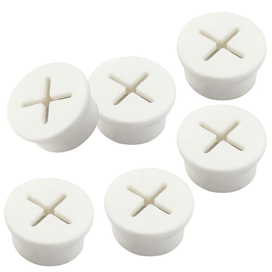 12pcs 3/4 Inch (20mm) Rubber Desk Grommet, Flexible Desk Hole Cover Plug Wire Management Cable Cord Pass Through for Office Home Equipment (White)