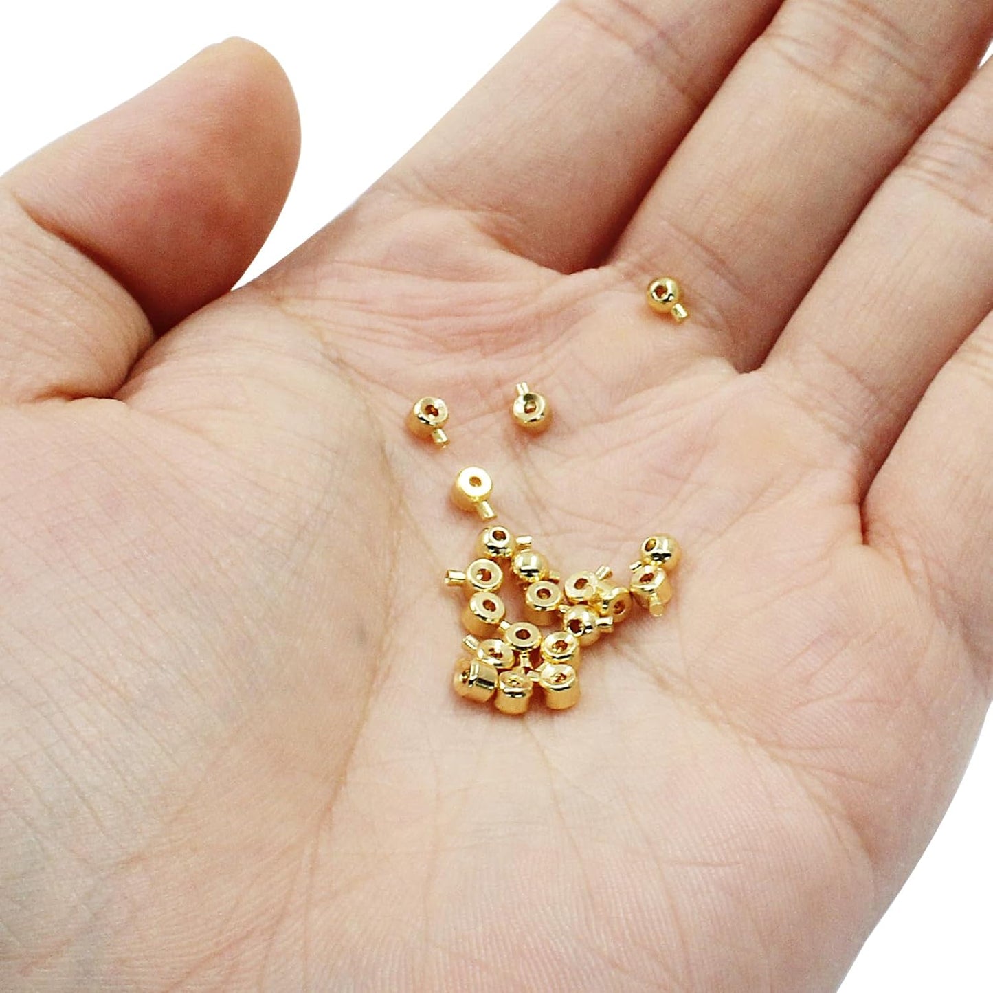 20Pcs Gold Plated Brass Rondelle Spacer Beads 3mm for DIY Bracelet Necklace Jewelry Making