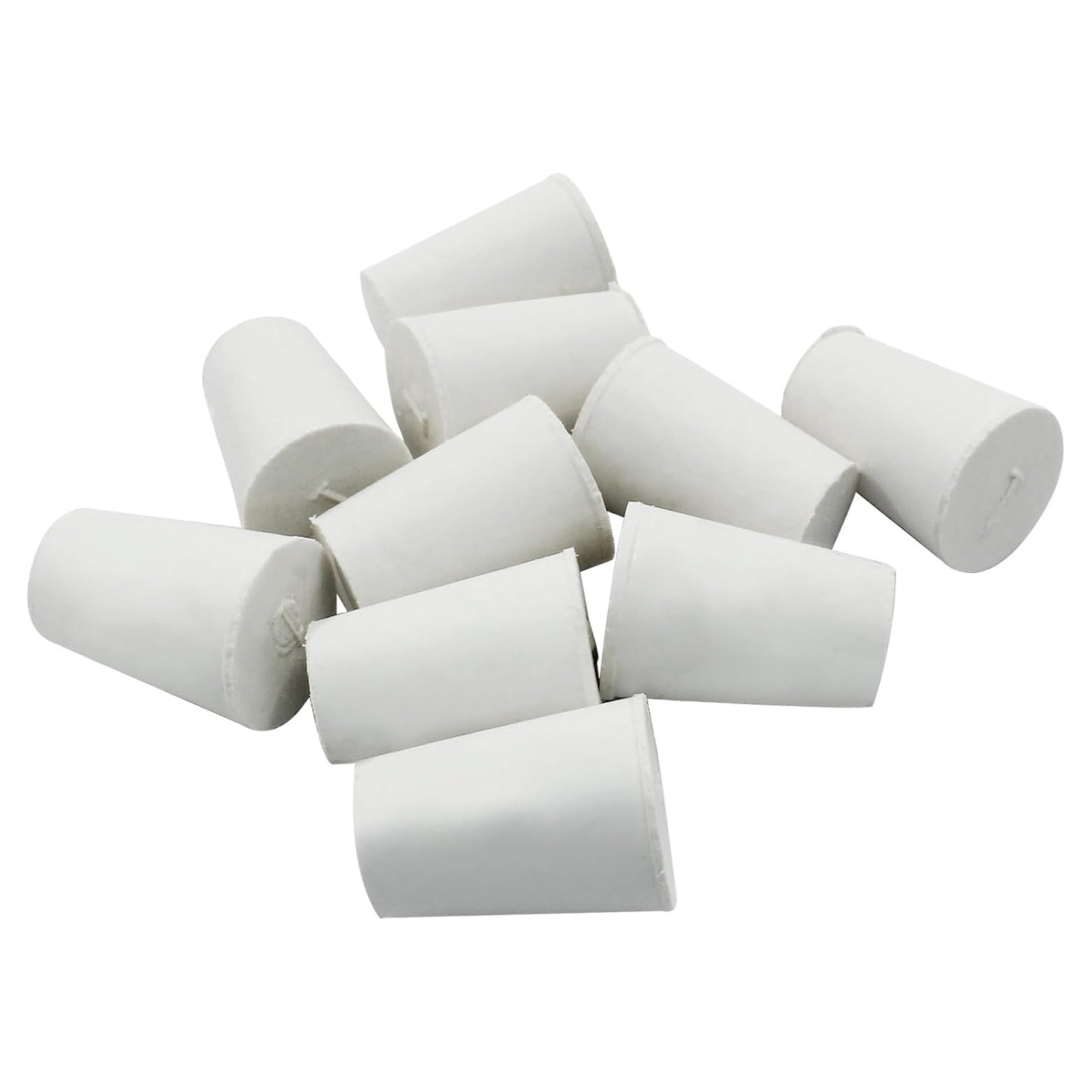 10 Pcs White Solid Rubber Stoppers 1# Tapered Lab Bungs Solid Rubber Stoppers Tapered Lab Seal Rubber Stoppers