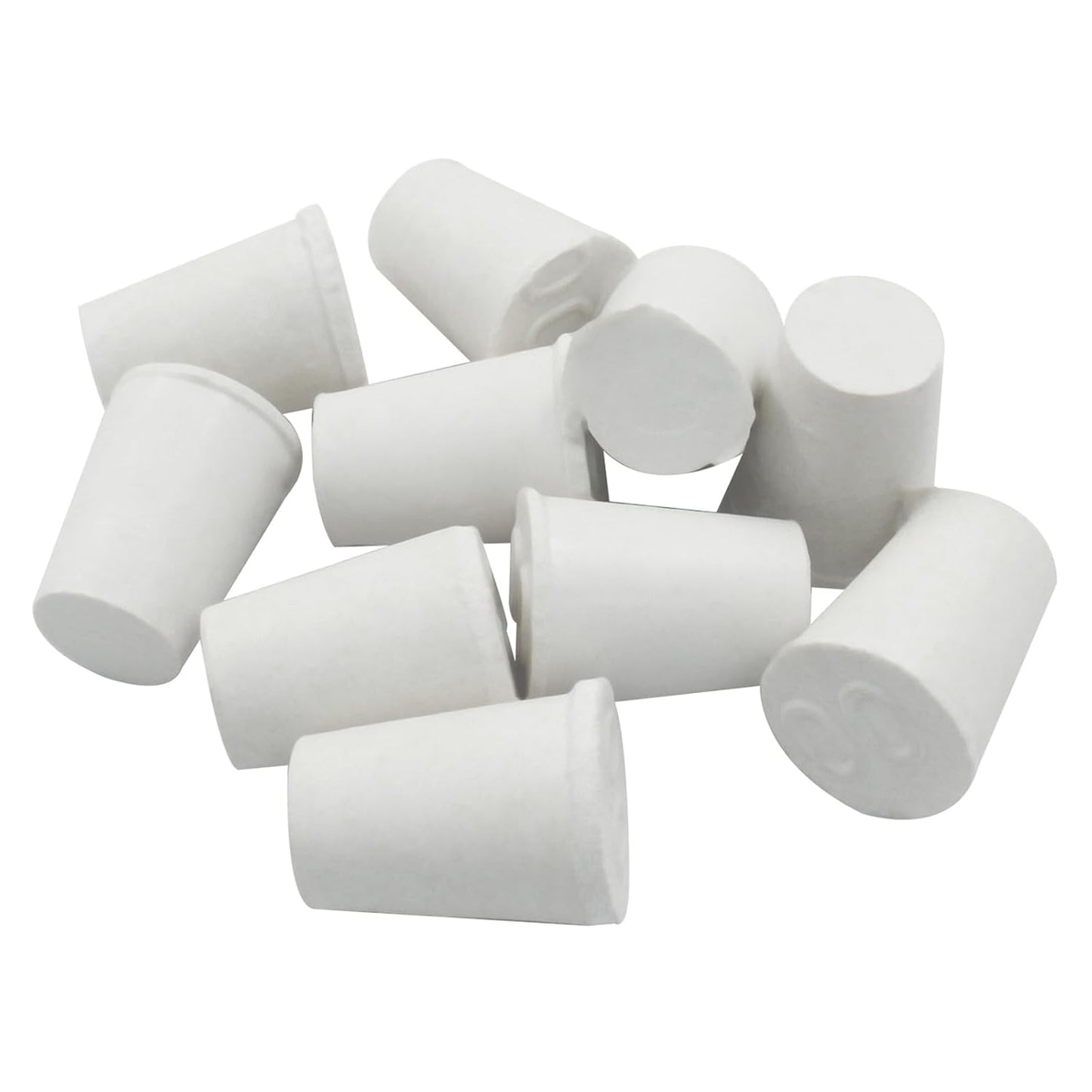 10 Pcs White Solid Rubber Stoppers 00# Tapered Lab Bungs Solid Rubber Stoppers Tapered Lab Seal Rubber Stoppers
