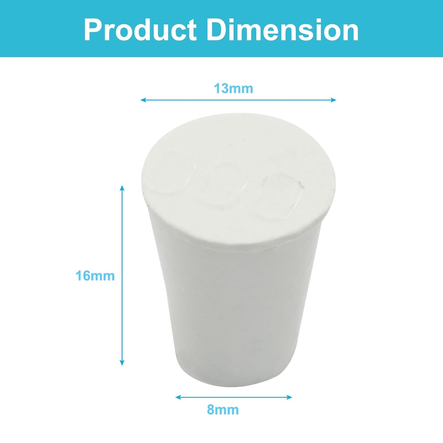10 Pcs White Solid Rubber Stoppers 00# Tapered Lab Bungs Solid Rubber Stoppers Tapered Lab Seal Rubber Stoppers