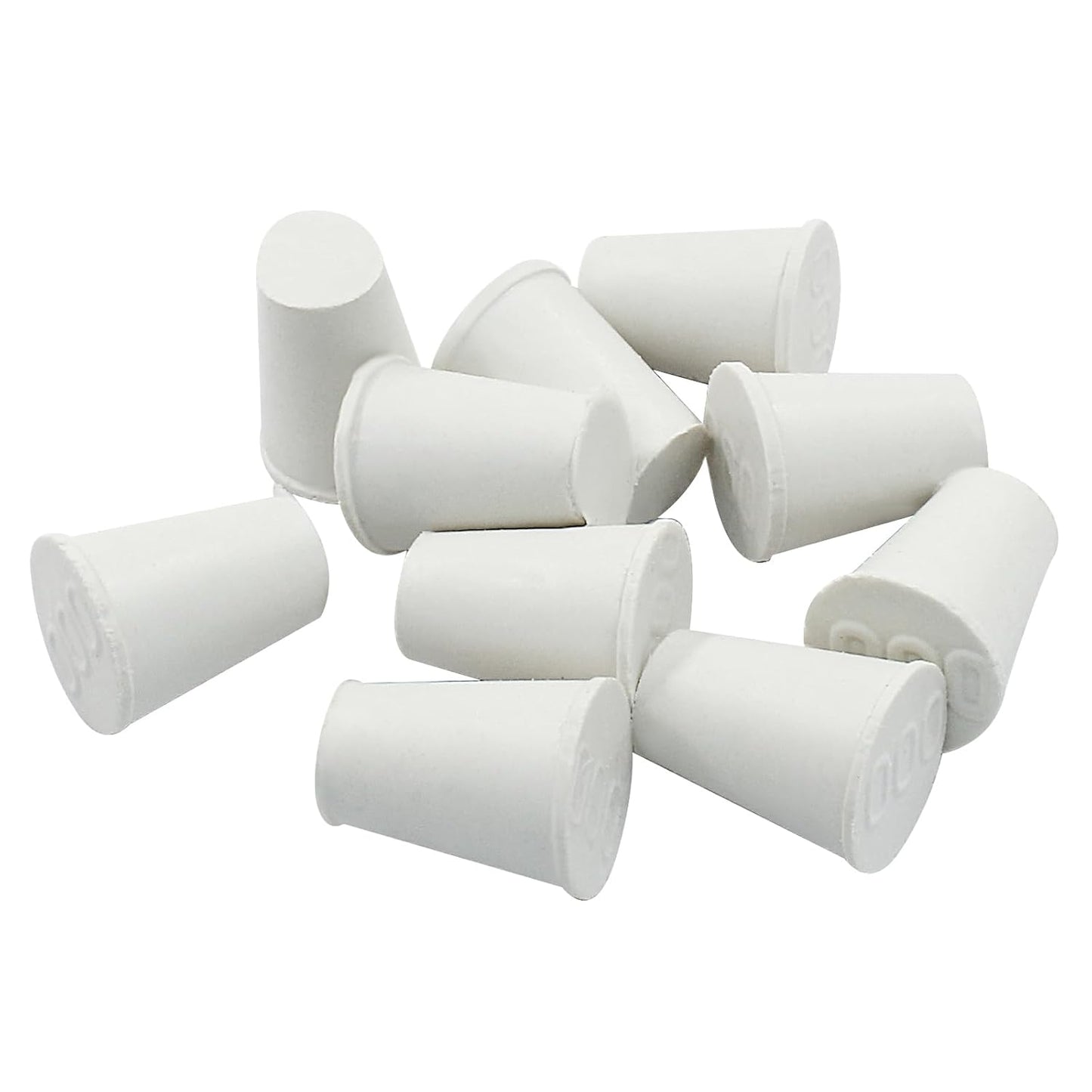 10 Pcs White Solid Rubber Stoppers 000# Tapered Lab Bungs Solid Rubber Stoppers Tapered Lab Seal Rubber Stoppers