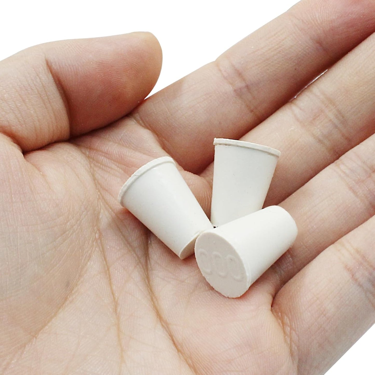 10 Pcs White Solid Rubber Stoppers 000# Tapered Lab Bungs Solid Rubber Stoppers Tapered Lab Seal Rubber Stoppers