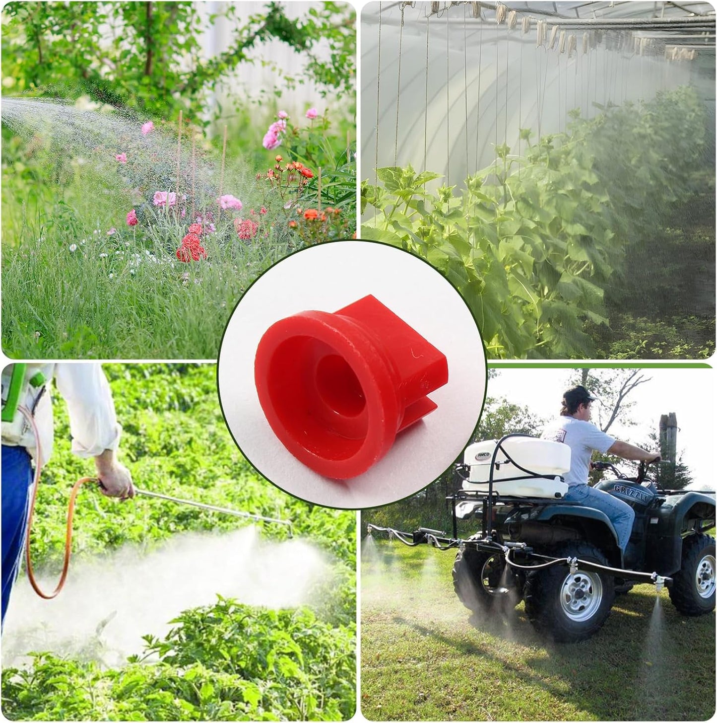 12Pcs Flat Fan Spray Tip 110 Degree Plastic Spray Nozzle Tip Fan Shaped Atomizing Nozzle Agriculture Greenhouse Sprayer Equipment
