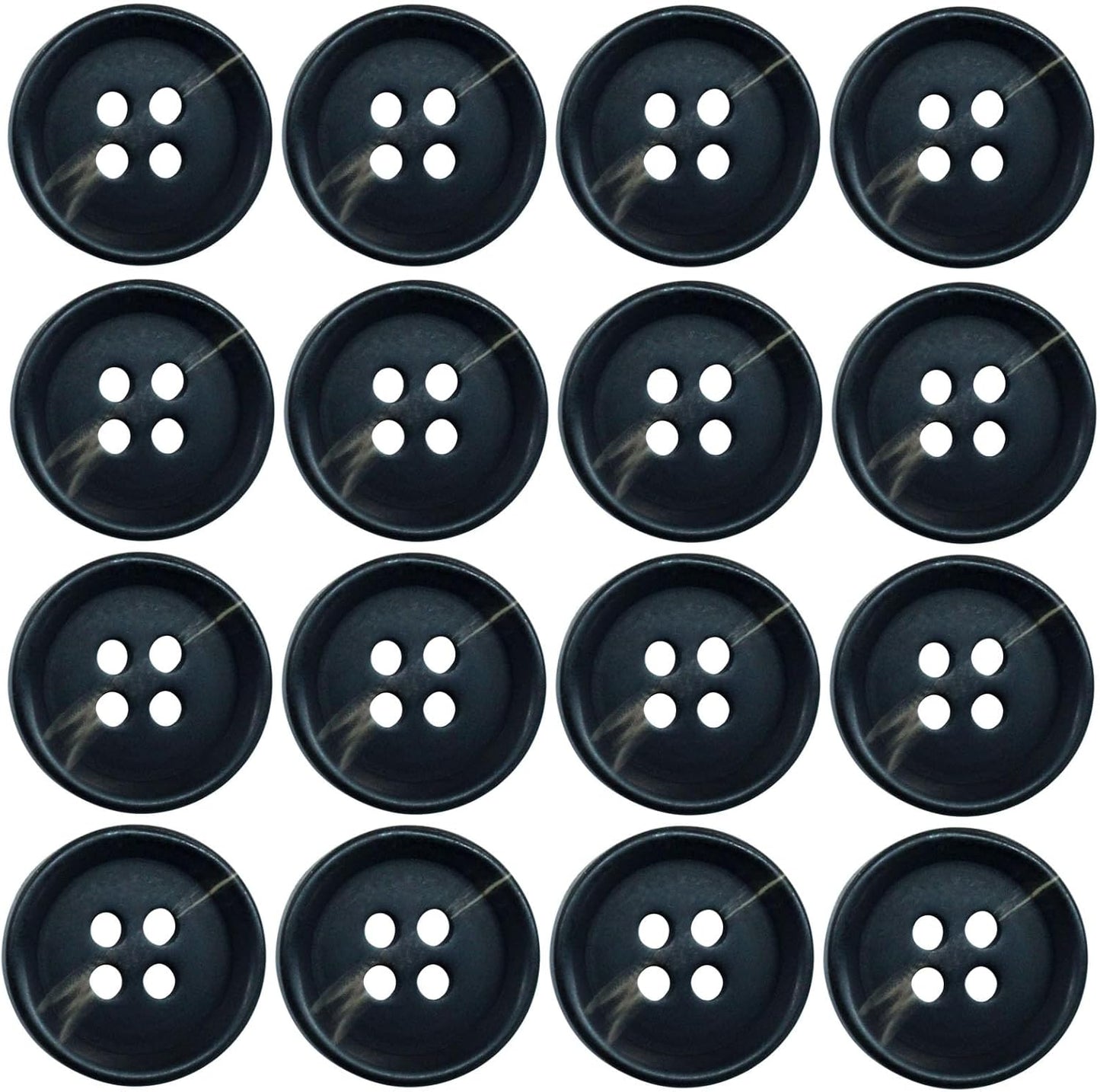 40 PCS 4-Holes Resin Buttons 5/8" Sewing Buttons for Clothing Arts Crafts Projects DIY Decorations Sewing Accessories, Black