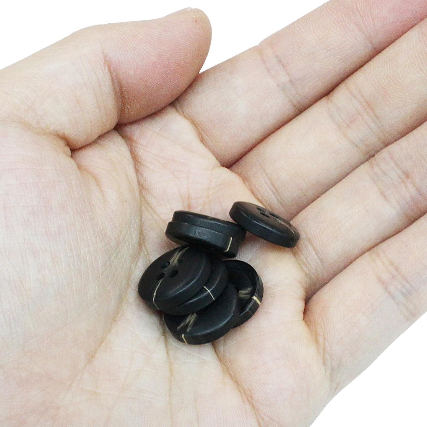 40 PCS 4-Holes Resin Buttons 5/8" Sewing Buttons for Clothing Arts Crafts Projects DIY Decorations Sewing Accessories, Black