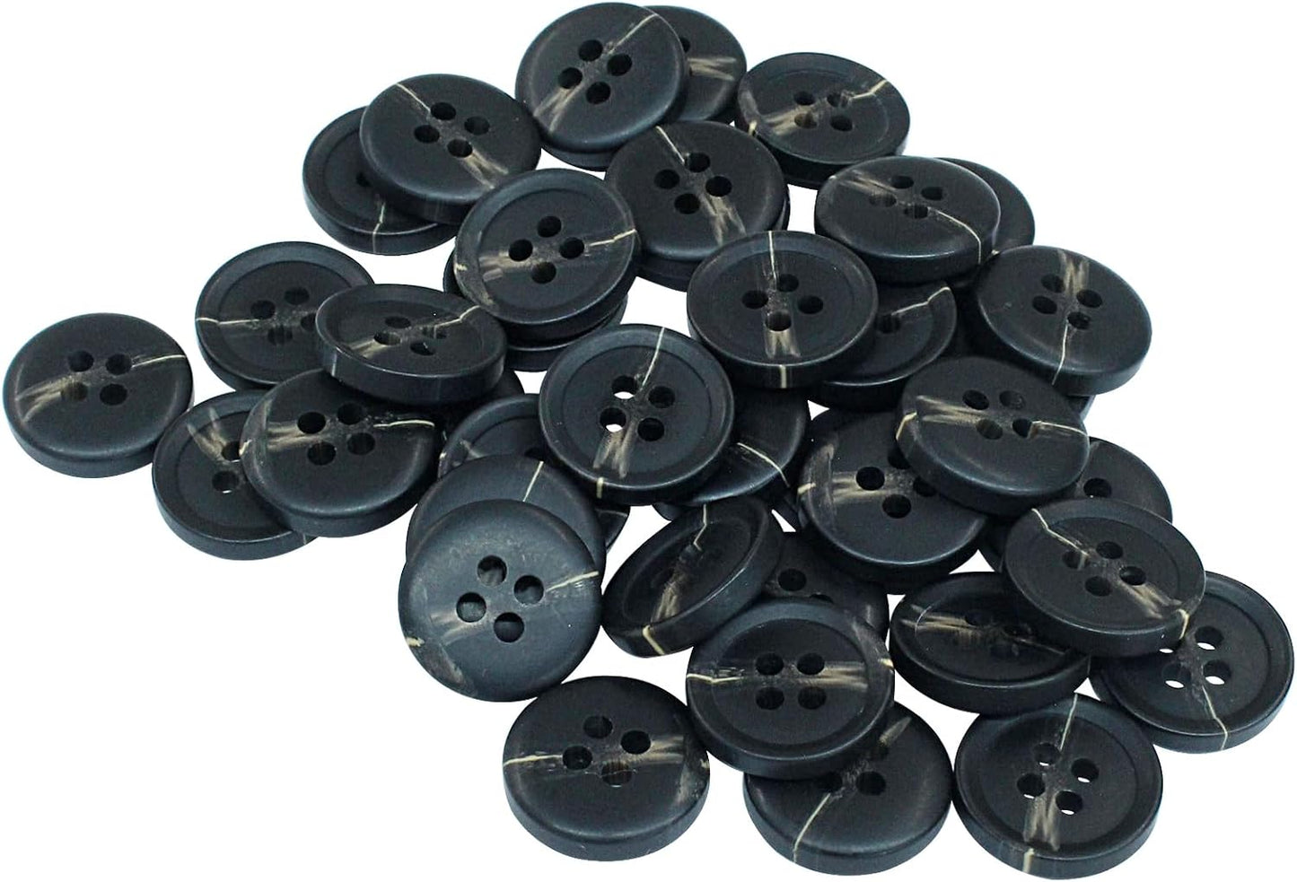 40 PCS 4-Holes Resin Buttons 5/8" Sewing Buttons for Clothing Arts Crafts Projects DIY Decorations Sewing Accessories, Black