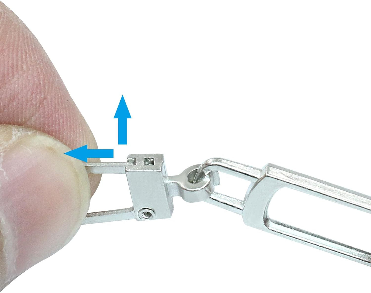 10 PCS Silver Luggage Zipper Pull Replacement, Detachable Metal Zipper Pull Tab Repair Kit for Clothing Jacket Coat Jeans Luggage Suitcase Purse Handbag
