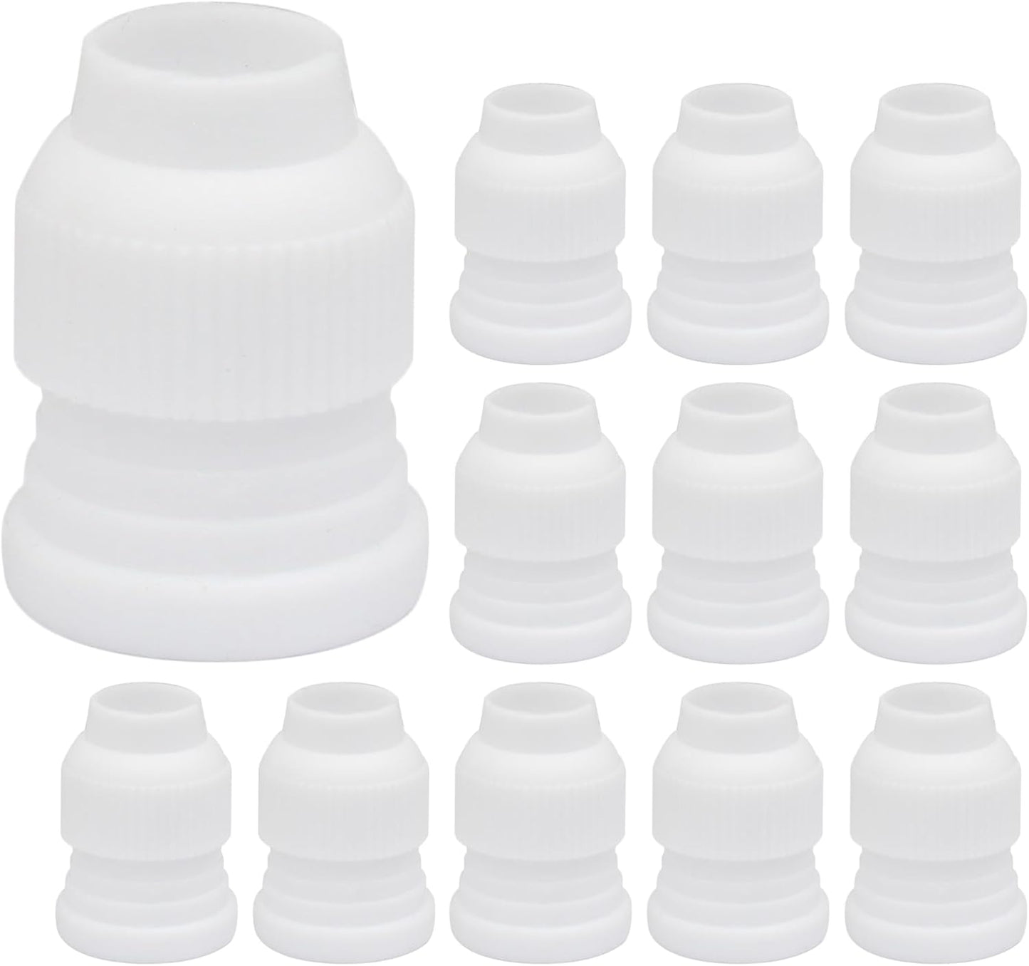 12 Pcs Piping Bag Couplers Plastic Standard Couplers Cake Decorating Coupler Small Pipe Tip Coupler for Frosting Icing Nozzles Cake Baking Tools Accessories