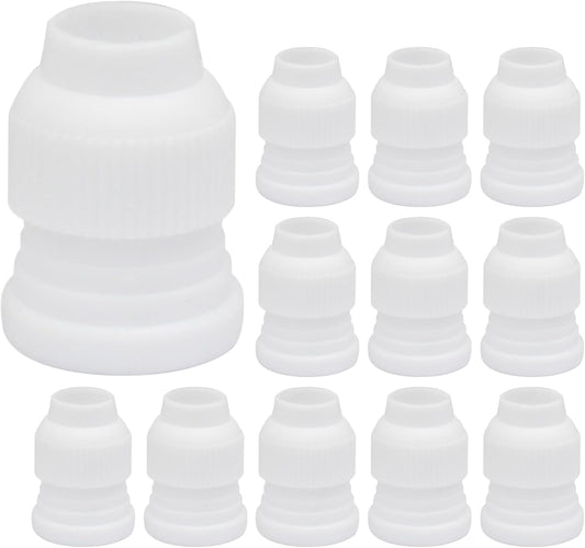 12 Pcs Piping Bag Couplers Plastic Standard Couplers Cake Decorating Coupler Small Pipe Tip Coupler for Frosting Icing Nozzles Cake Baking Tools Accessories