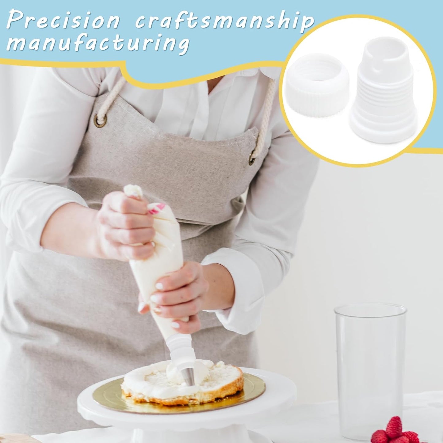 12 Pcs Piping Bag Couplers Plastic Standard Couplers Cake Decorating Coupler Small Pipe Tip Coupler for Frosting Icing Nozzles Cake Baking Tools Accessories