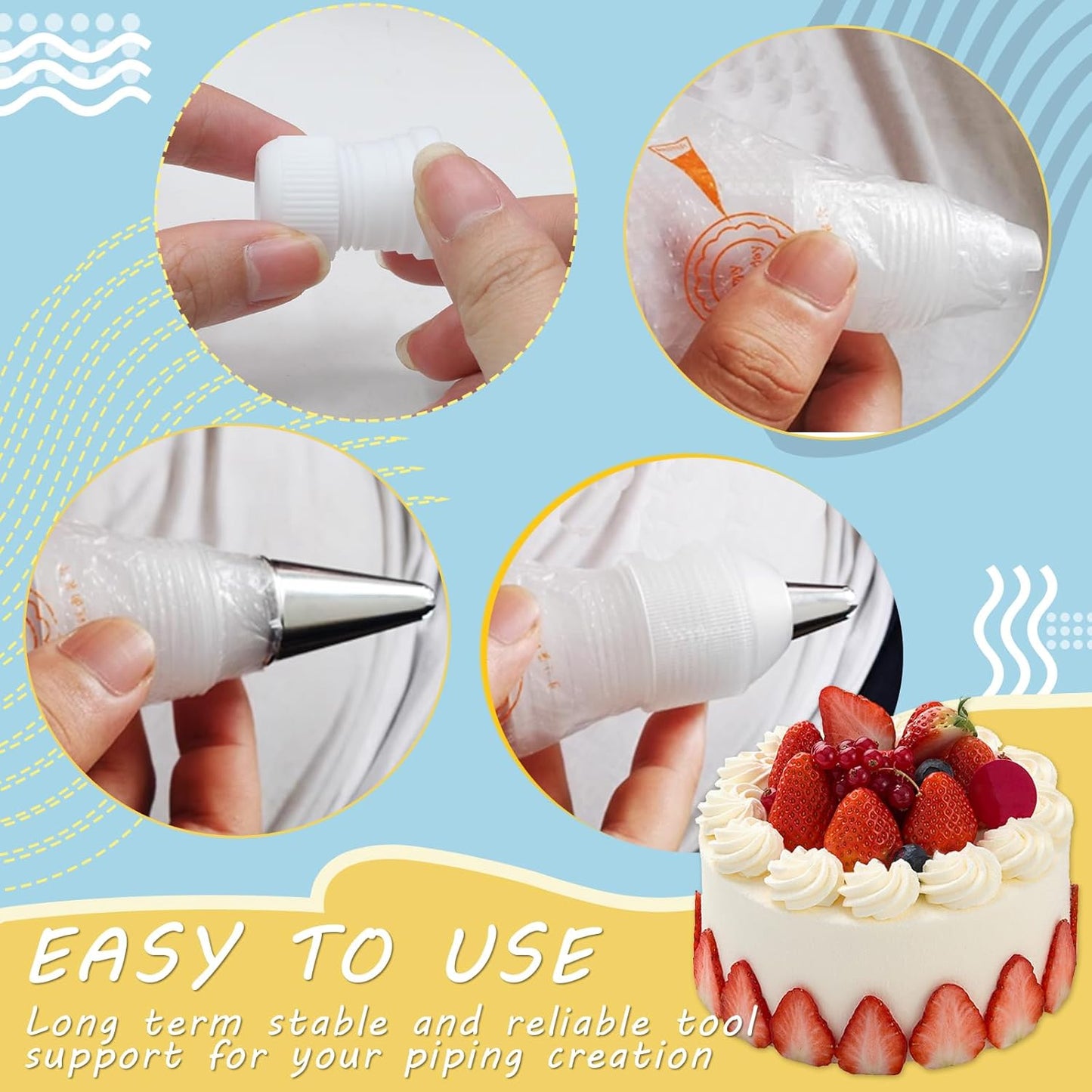 12 Pcs Piping Bag Couplers Plastic Standard Couplers Cake Decorating Coupler Small Pipe Tip Coupler for Frosting Icing Nozzles Cake Baking Tools Accessories