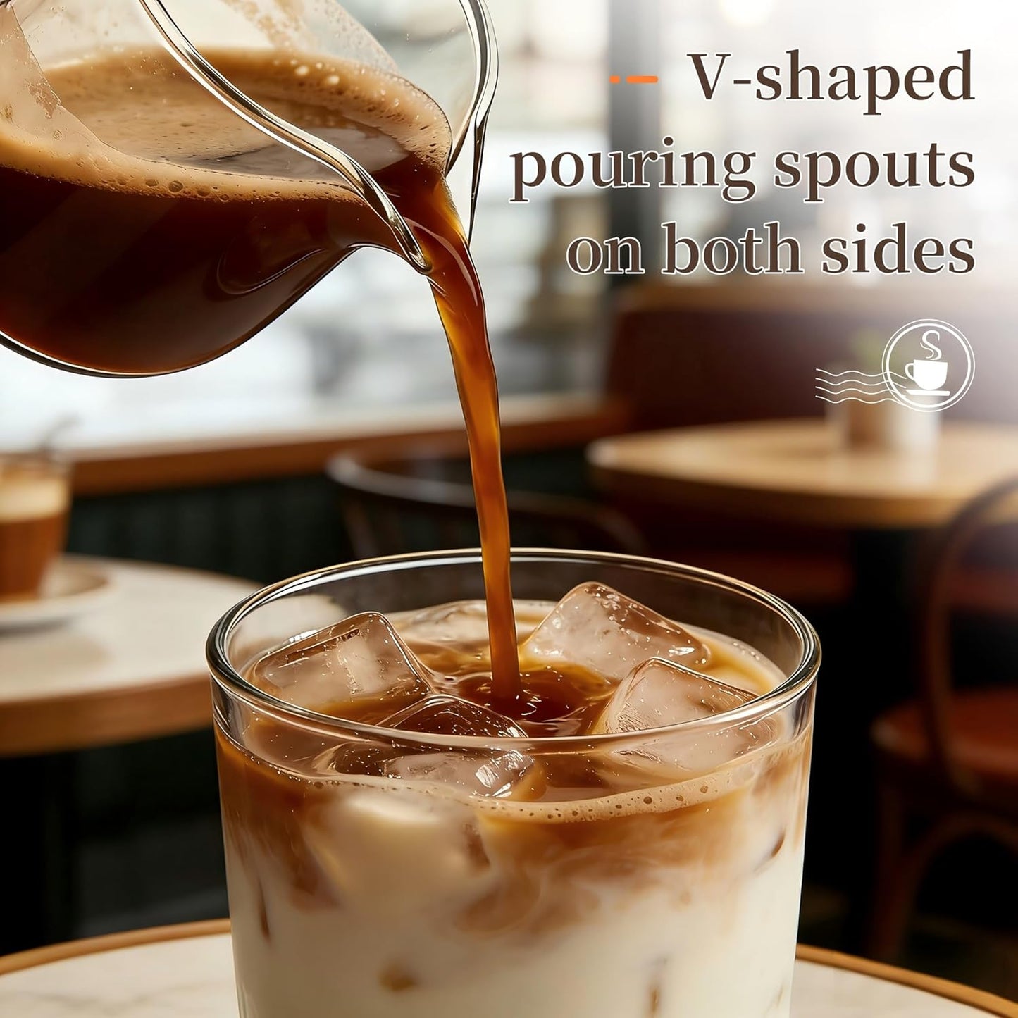 Espresso Cups | 2-Pack,4 oz High-Transparency Glass Doubleshot Coffee Cups, Dishwasher Safe, Dual Pour Design